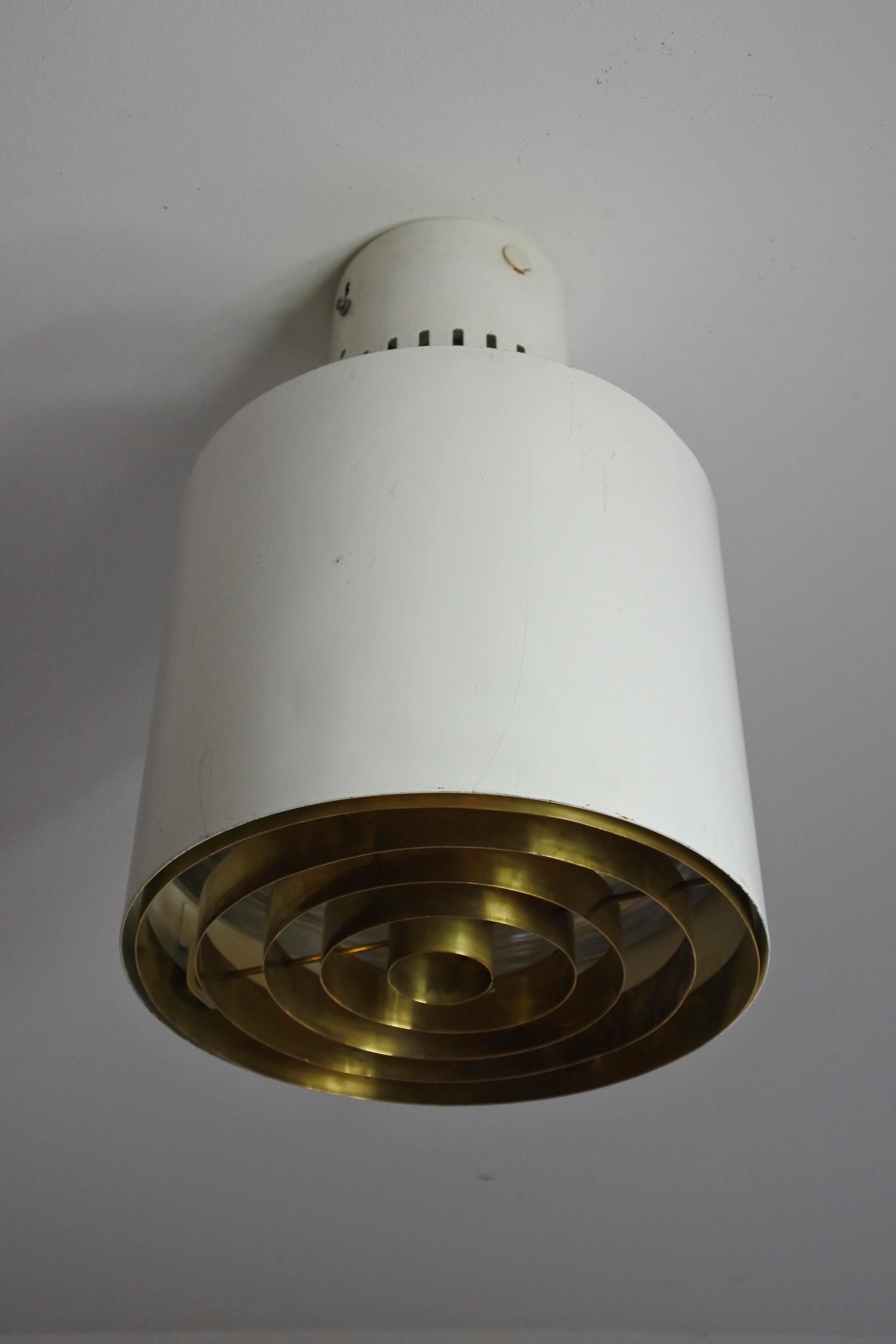 Two Flush Mount Ceiling Lights by Lisa Johansson-Pape & Orno, Finland 1950s 1