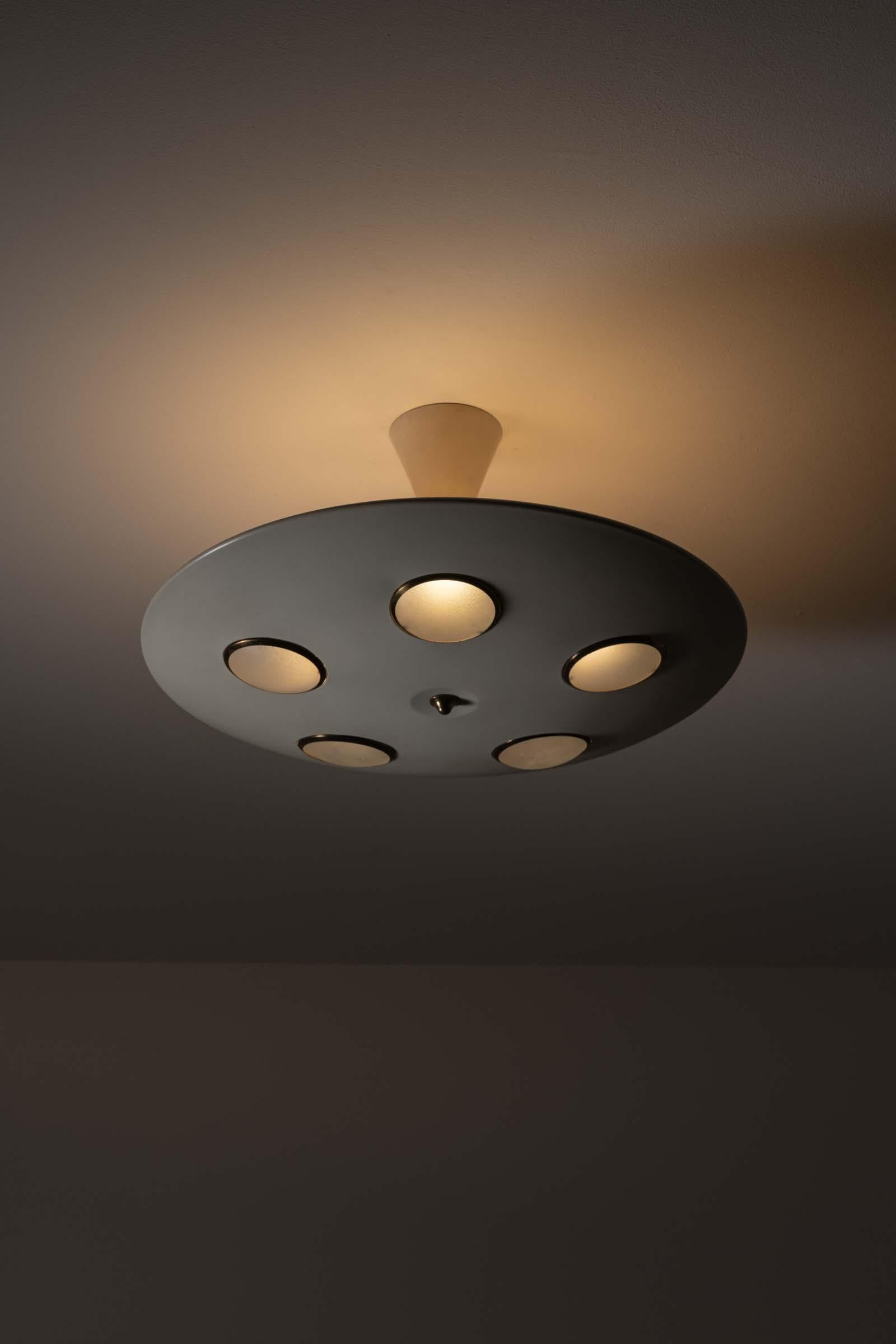 Mid-20th Century Two Flush Mount Ceiling Lights by Lumen