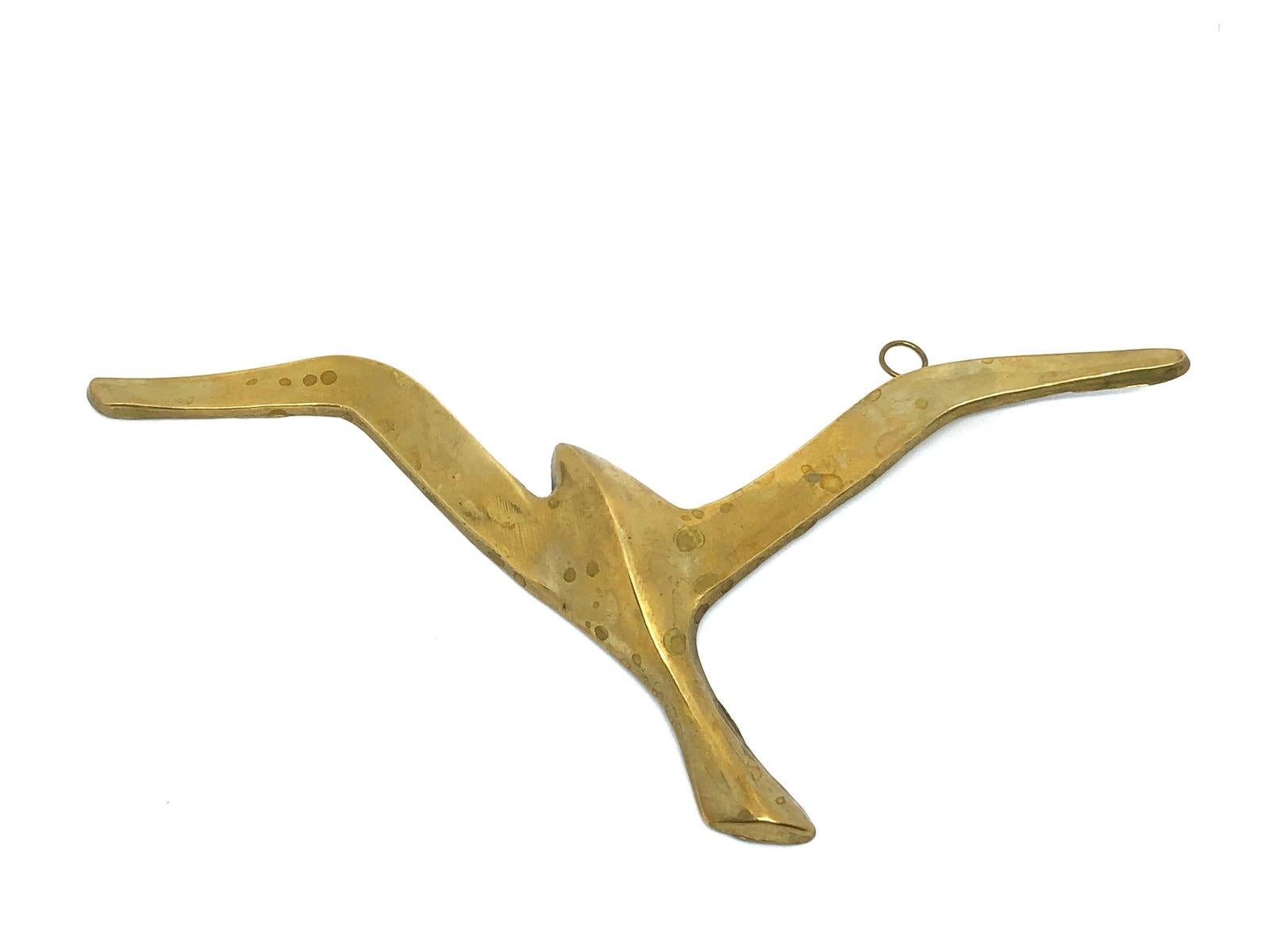 Two Flying Swallows Birds Brass Metal Wall Decoration Vintage, 1960s In Good Condition In Nuernberg, DE