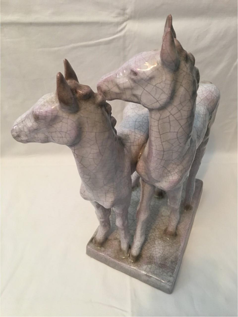 Two Foals from Karlsruhe Majolica Ceramic by Else Bach, 1960s For Sale 1