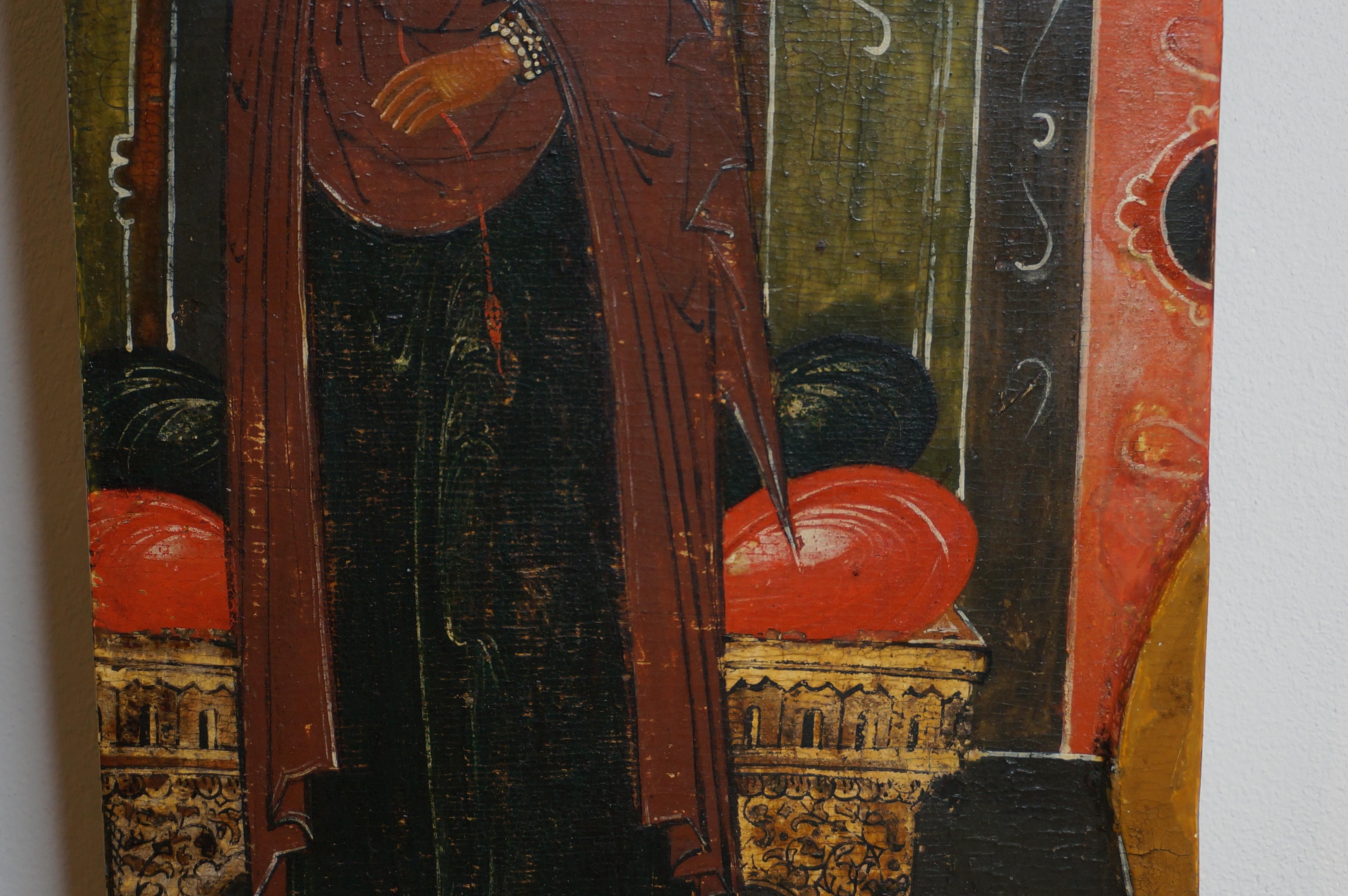 Zwei Fragmente einer königlichen Tür aus dem 17. Jahrhundert aus einer Ikonostasie, Annunciation im Angebot 4