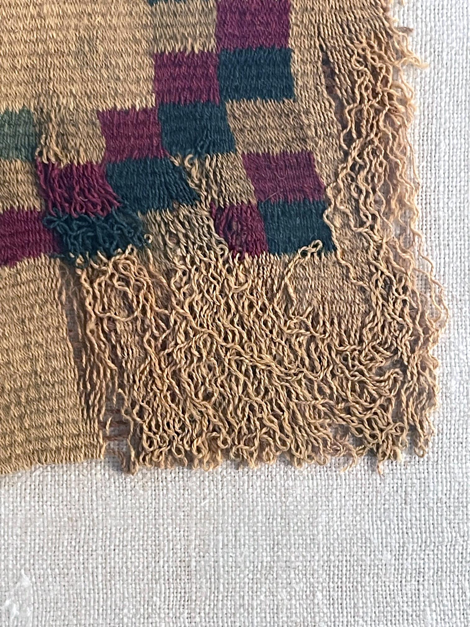 Two Frame Pre-Columbian Woven Textile Fragments Inca Culture Peru 3