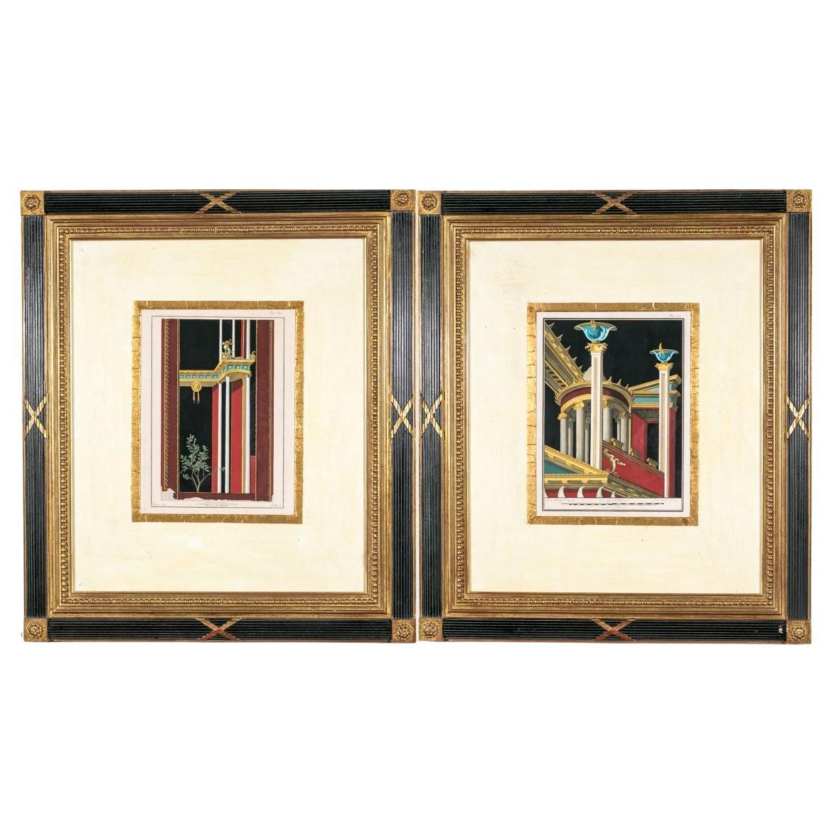 Two Framed 18th C. Hand-Colored Engravings In Neoclassical Style #4