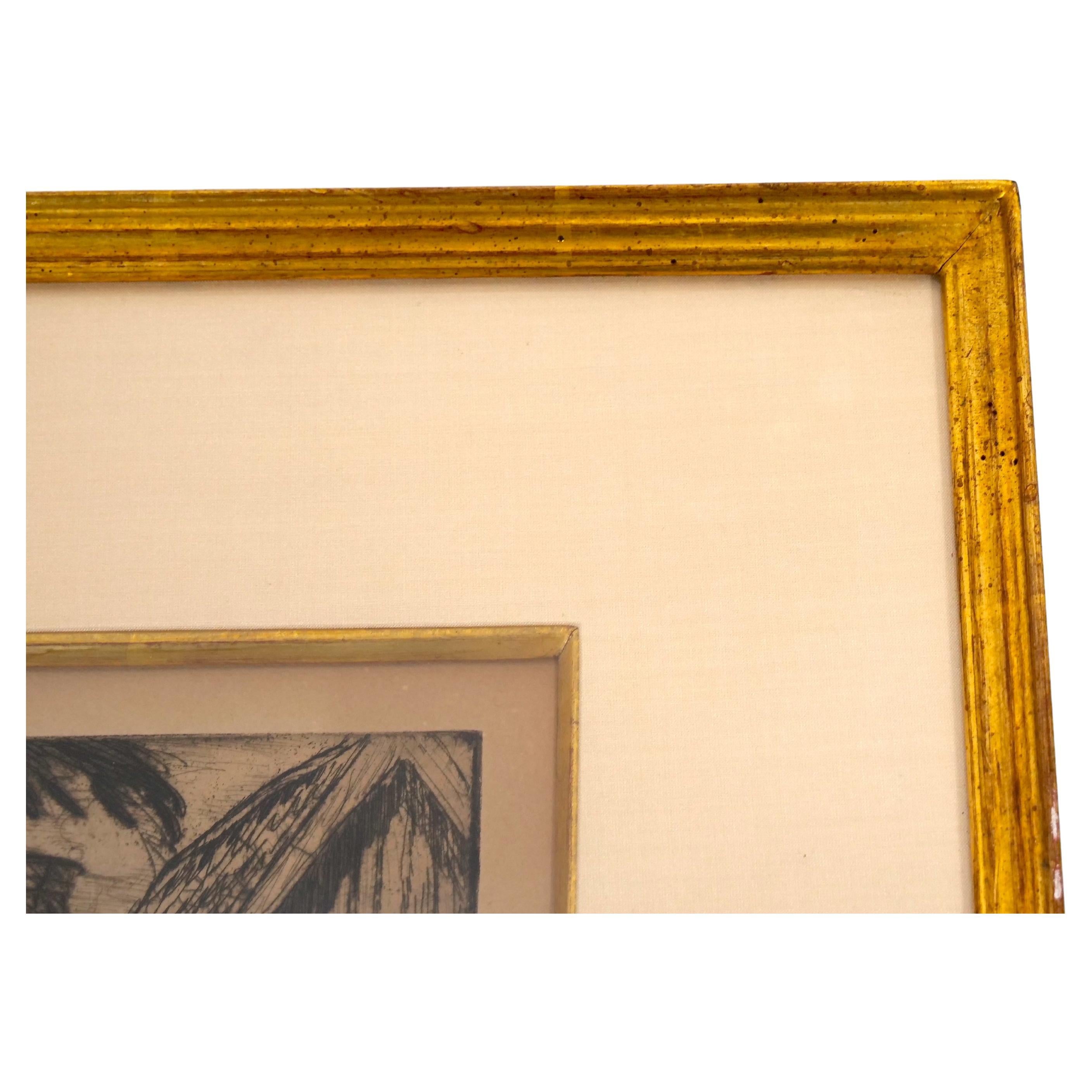 Swedish Two Framed Architectural Etchings by Olle Hjortzberg (1872-1959) For Sale
