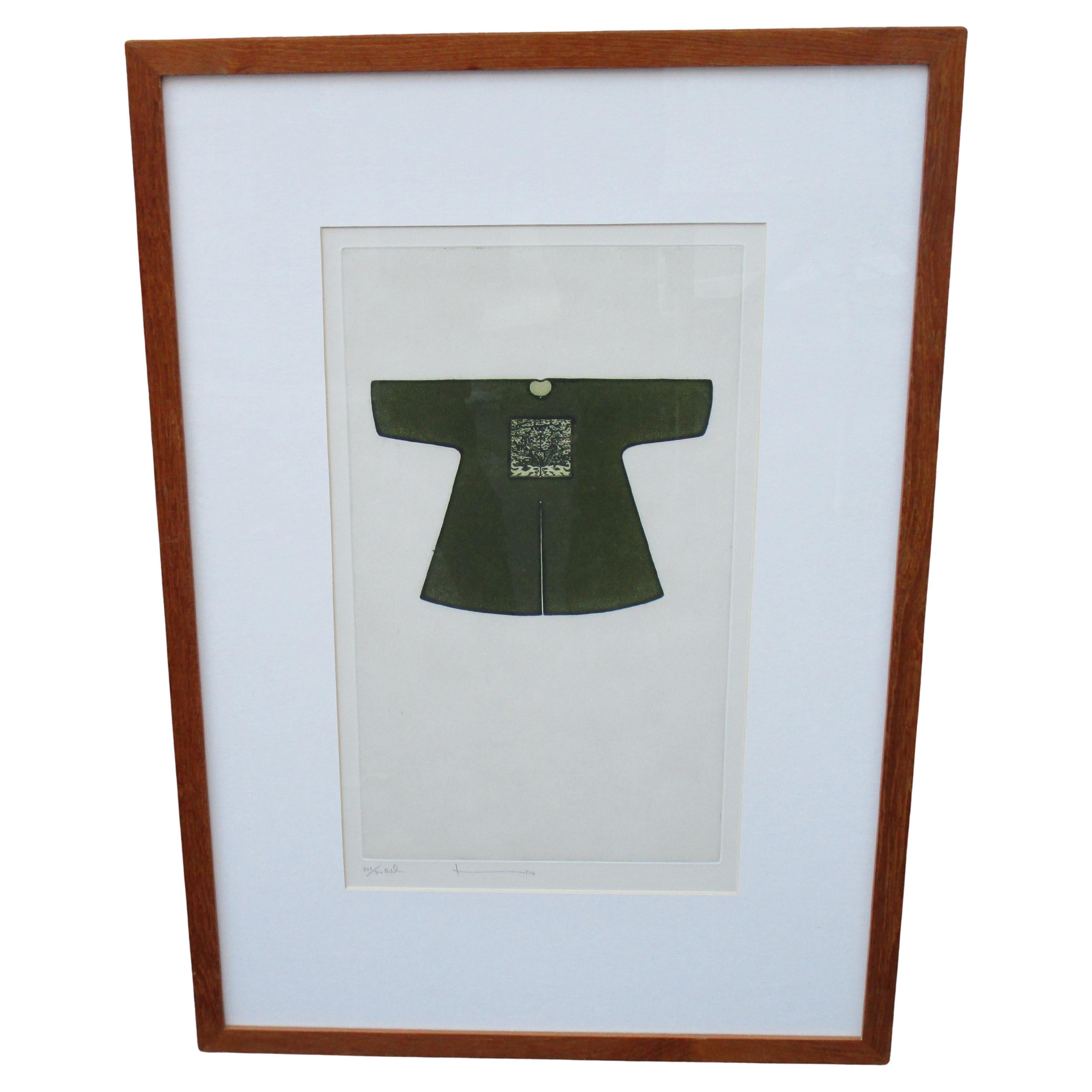 Etched Two Framed Etchings of Traditional Chinese Costumes by Vorakorn Metmanorom For Sale