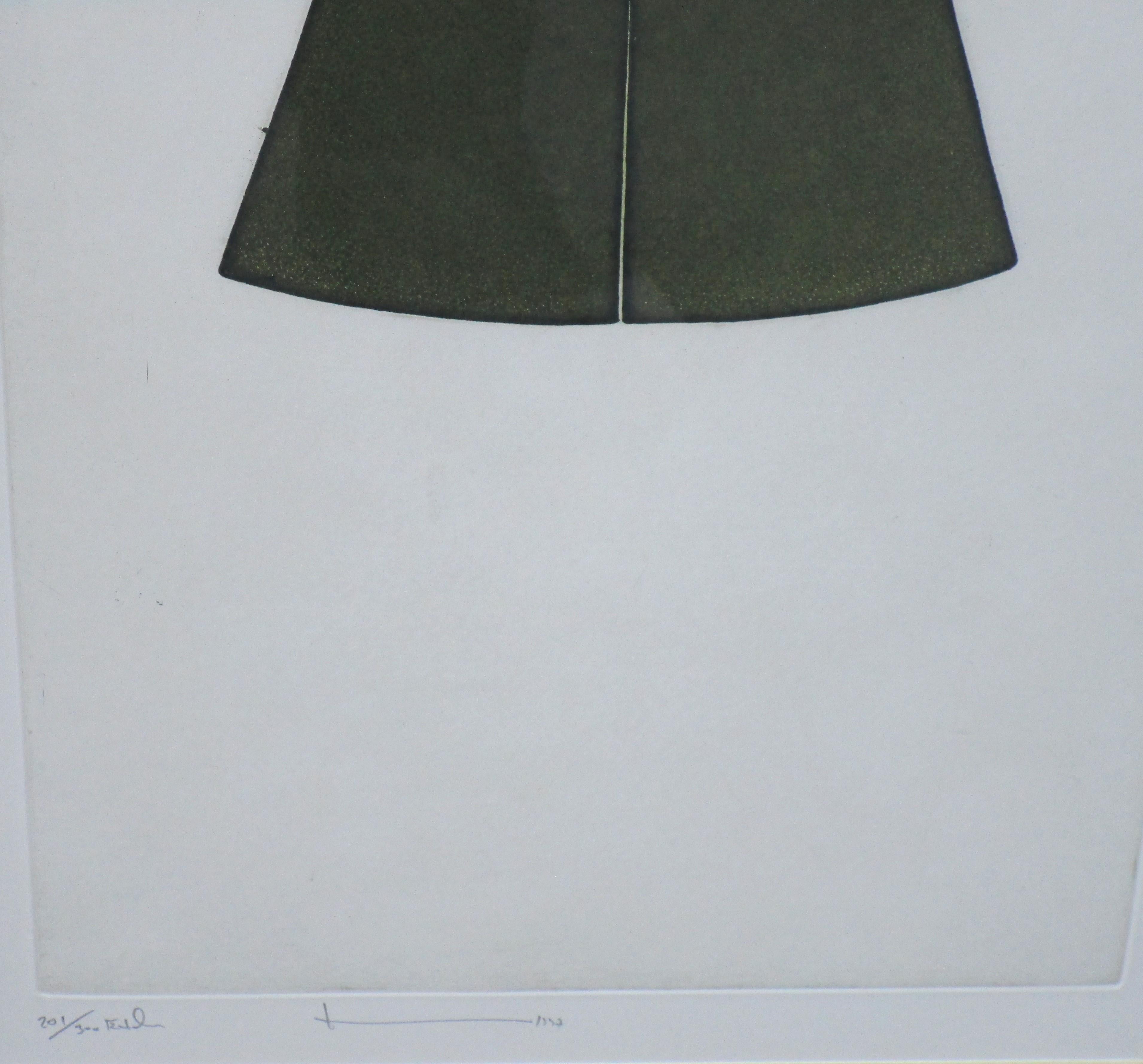 20th Century Two Framed Etchings of Traditional Chinese Costumes by Vorakorn Metmanorom For Sale