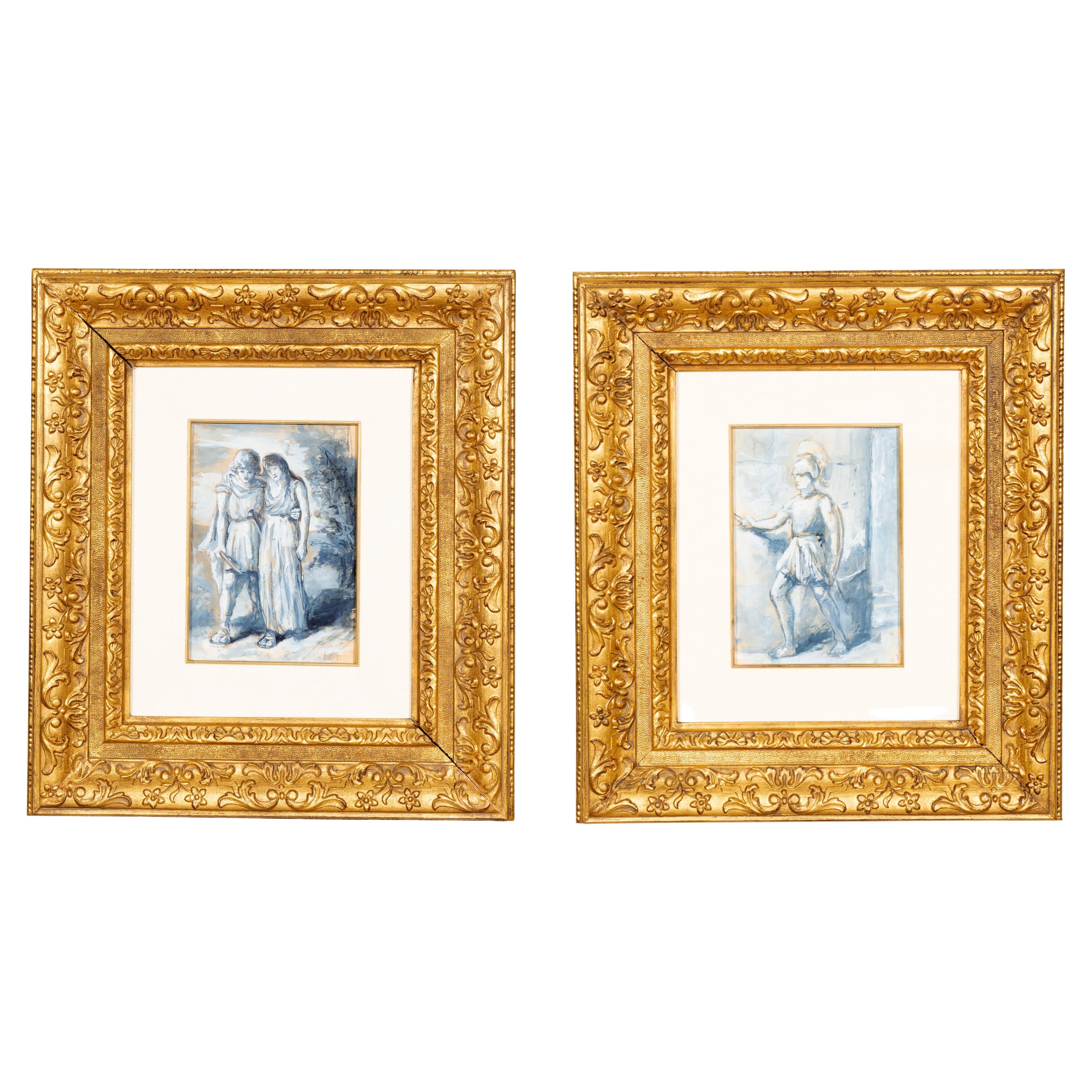 Two Framed Gouaches By Dewitt McClellan Lockman