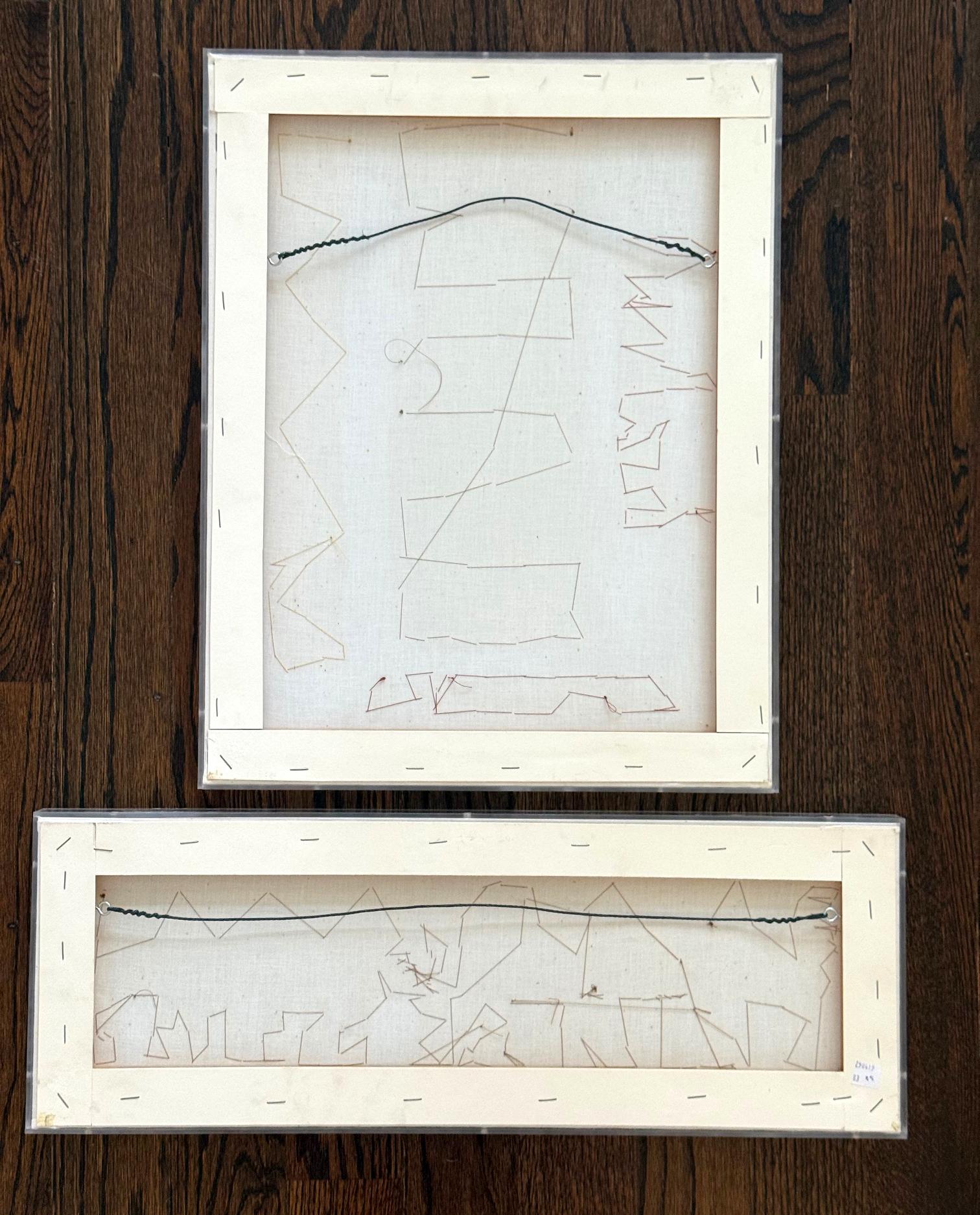Peruvian Two Framed Pre-Columbian Fine Textile Fragments Chimu Chancay For Sale