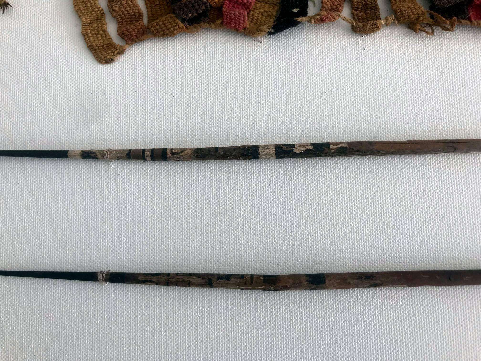 Two Framed Pre-Columbian Textile and Tools For Sale 2