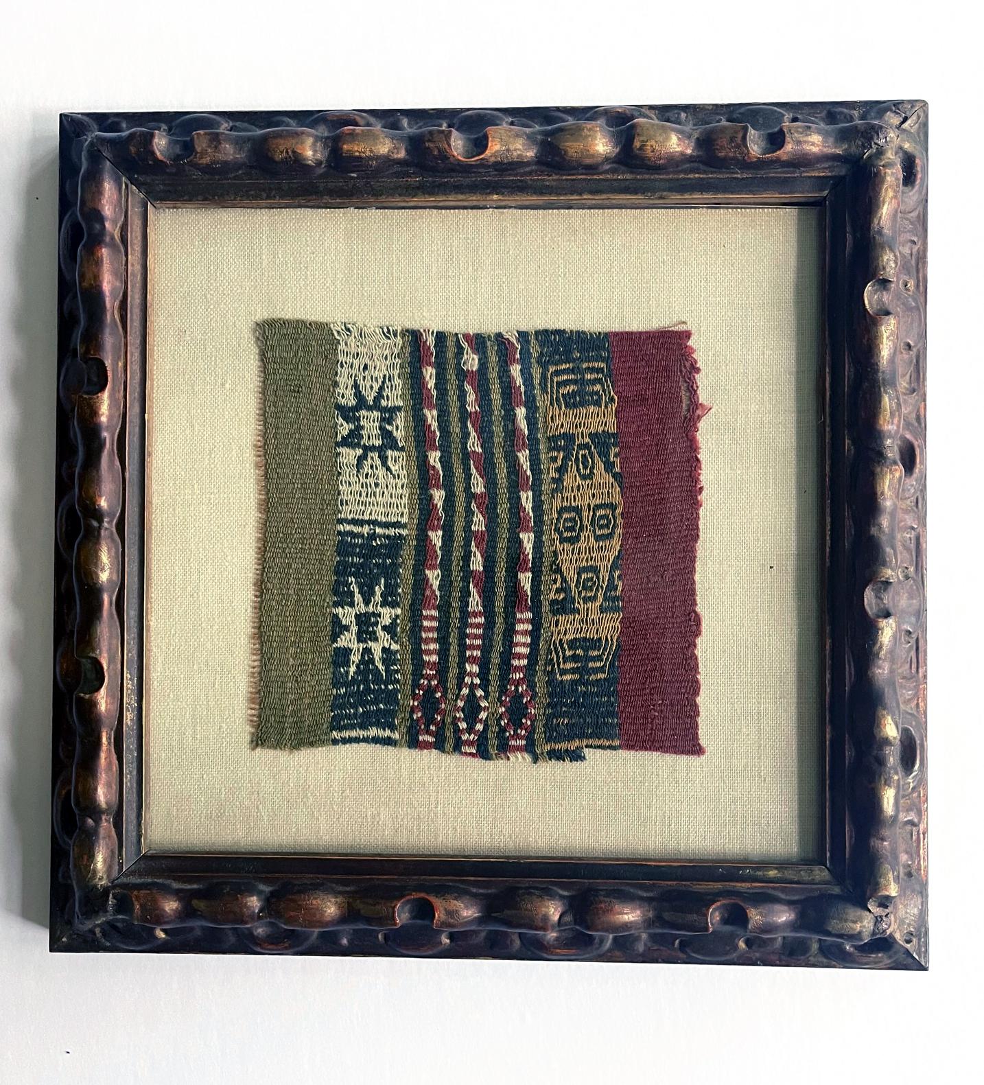 Two Framed Pre-Columbian Textile Fragments Inca Culture Peru For Sale 6