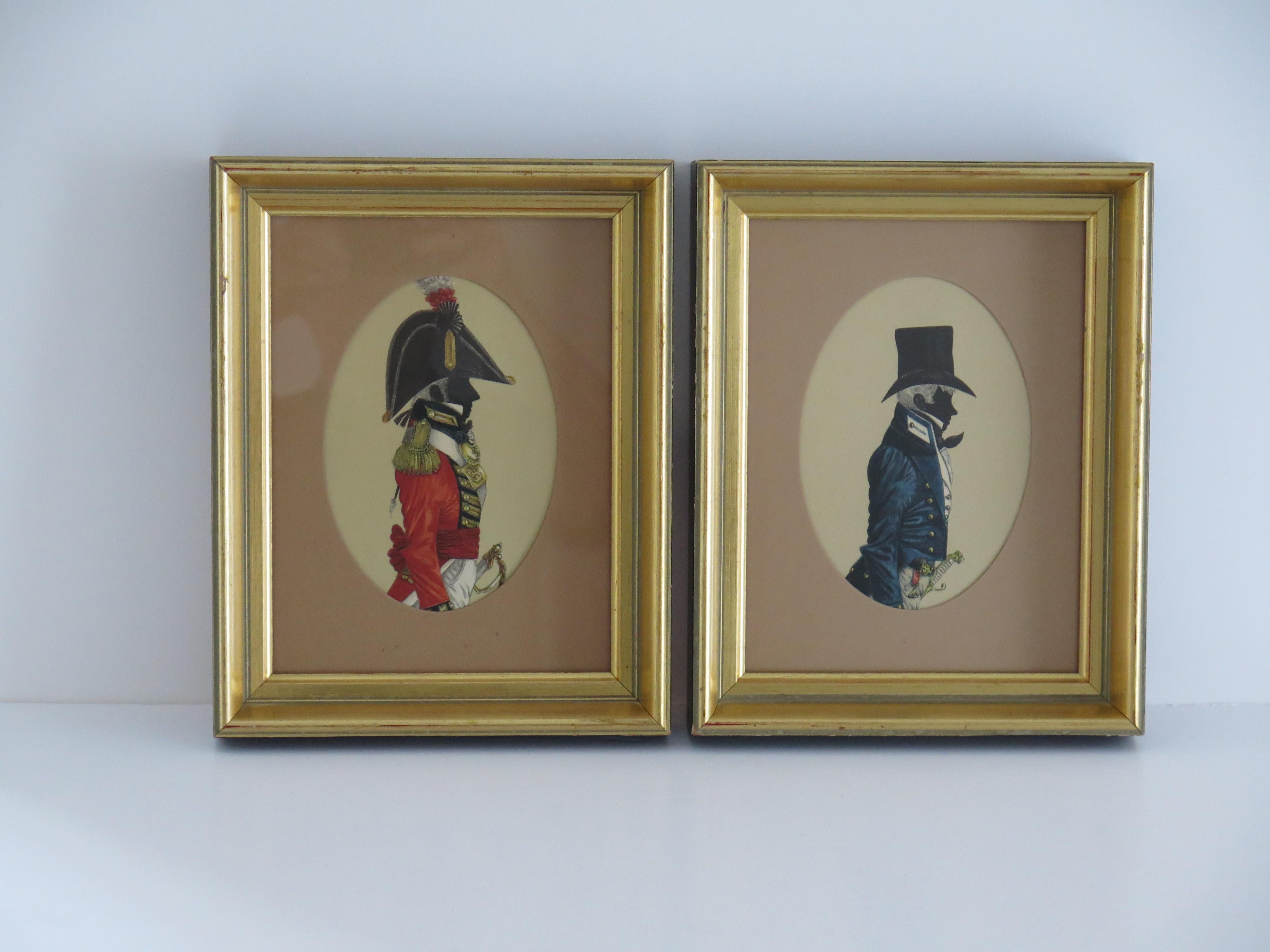 Georgien DEUX images encadrées de Silhouettes de militaires, 20e siècle en vente