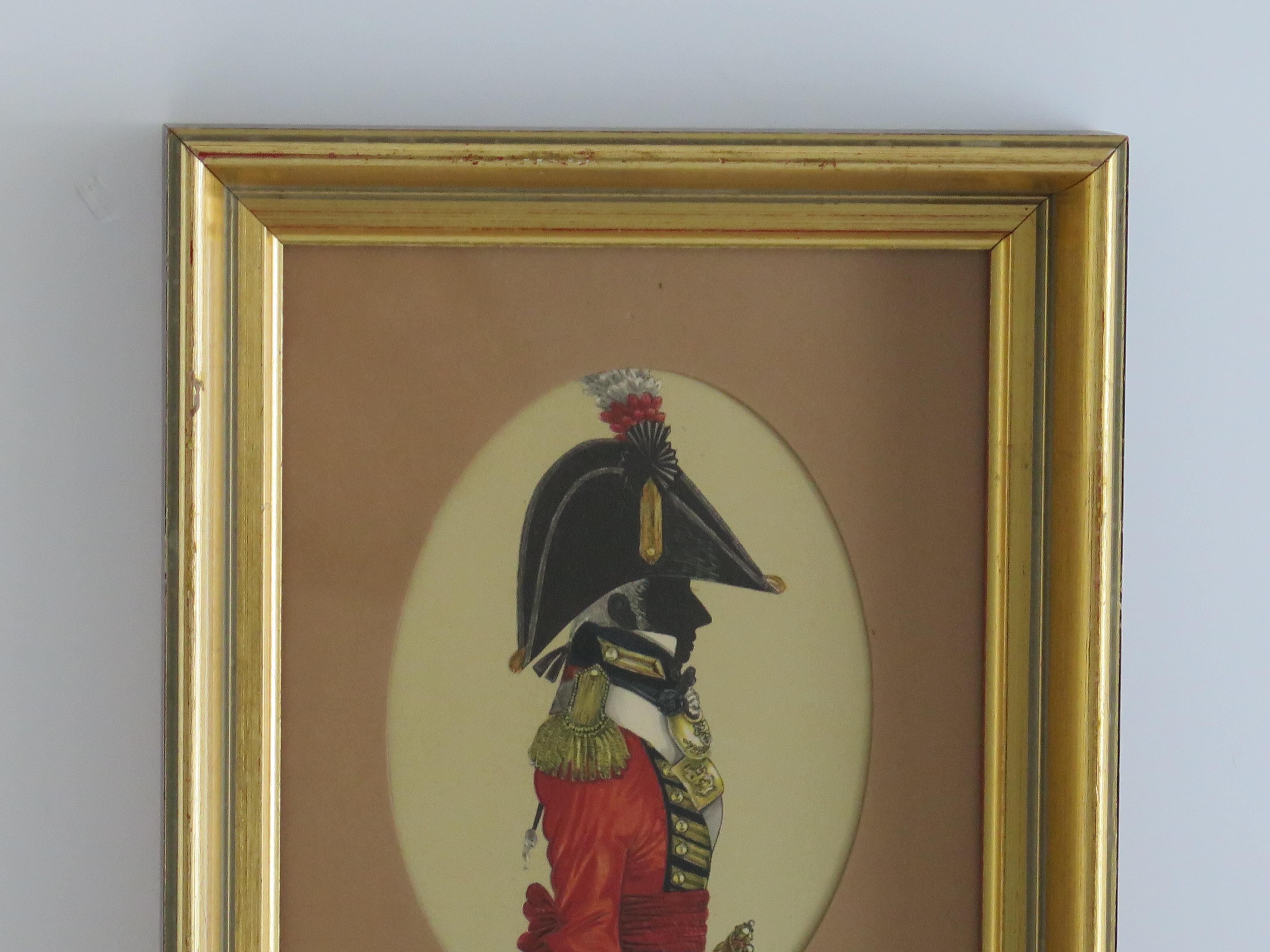 Verre DEUX images encadrées de Silhouettes de militaires, 20e siècle en vente