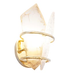 Applique contemporaine Two-Free, verre argenté, laiton fondu