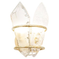 Applique contemporaine Two-Free, verre argenté, laiton fondu