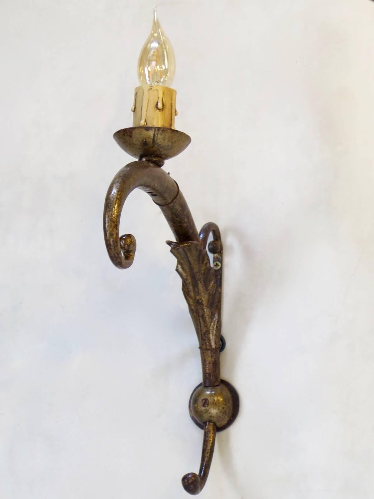 Two French 1940s Sets of Console and Sconce For Sale 1