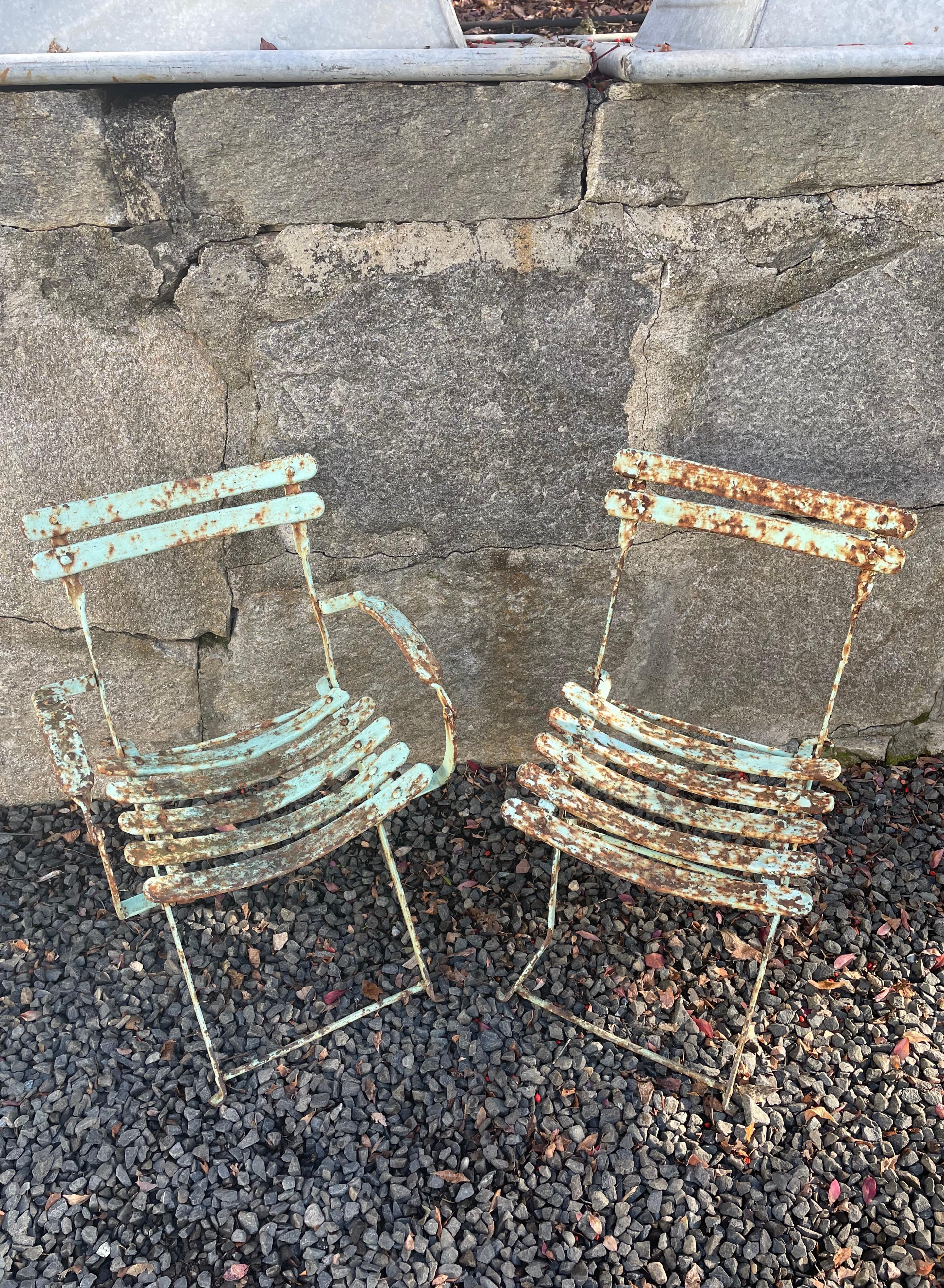 Two French 19th C Folding Children's Chairs In Good Condition For Sale In Woodbury, CT