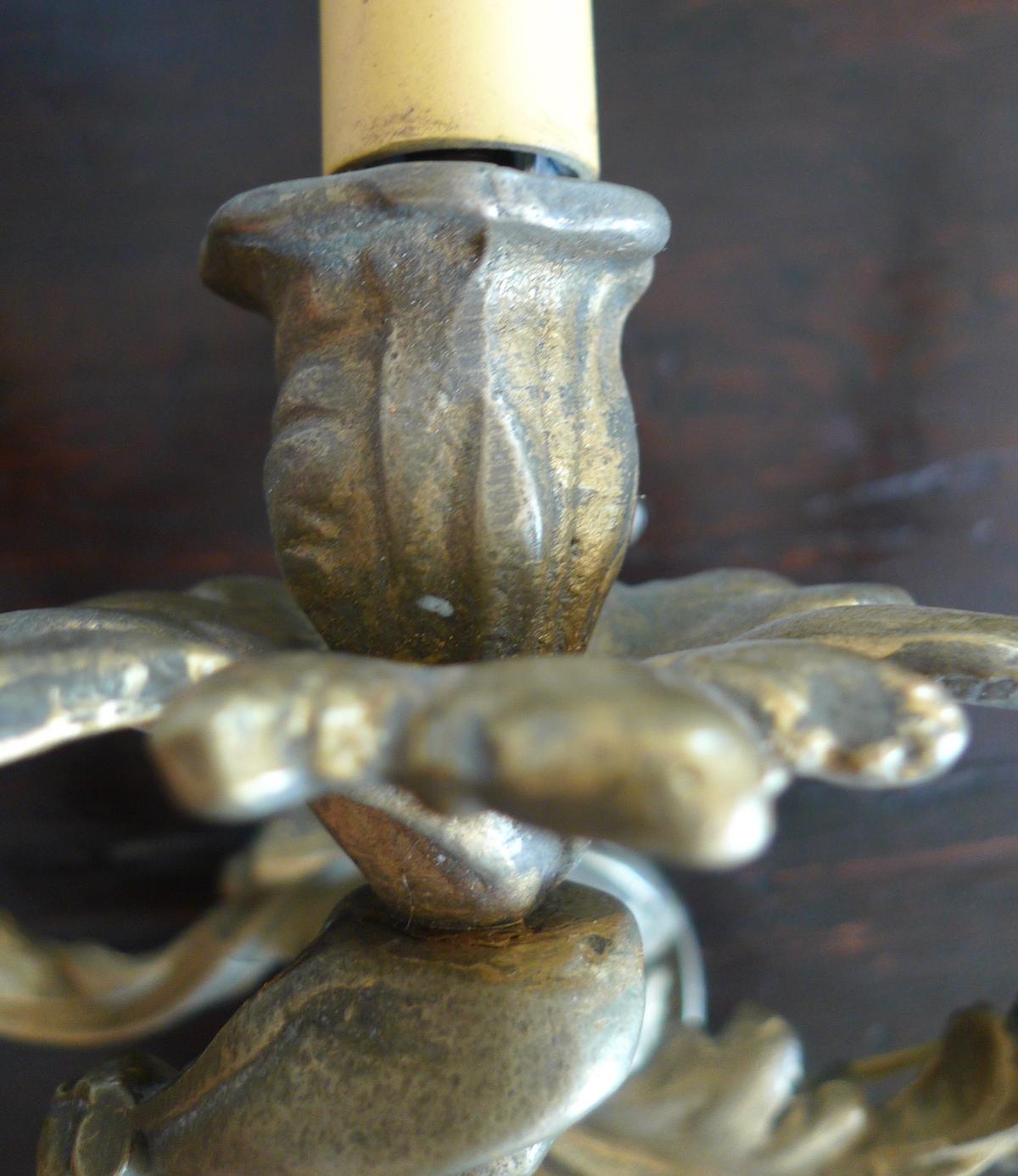 Two French 19th Century Solid Bronze Three-Light Sconces 10
