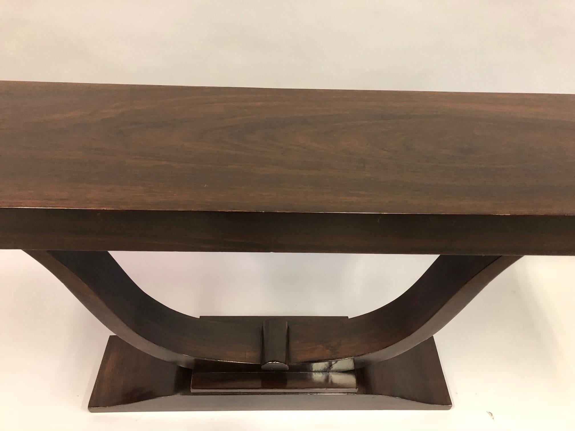 Mahogany Two French Art Deco Macassar Ebony Style Sofa Tables / Consoles For Sale