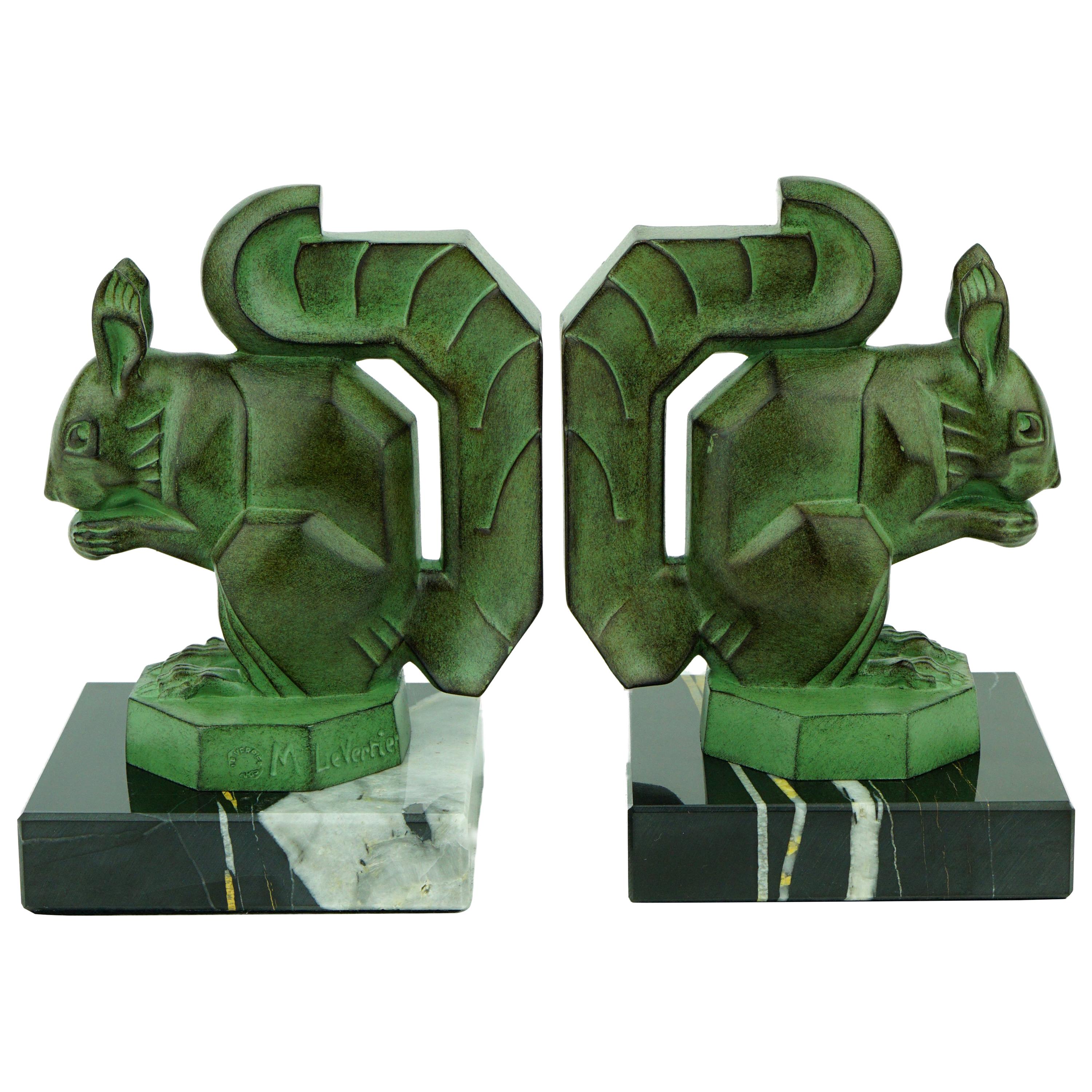 Two French Art Deco Squirrels by Max Le Verrier For Sale