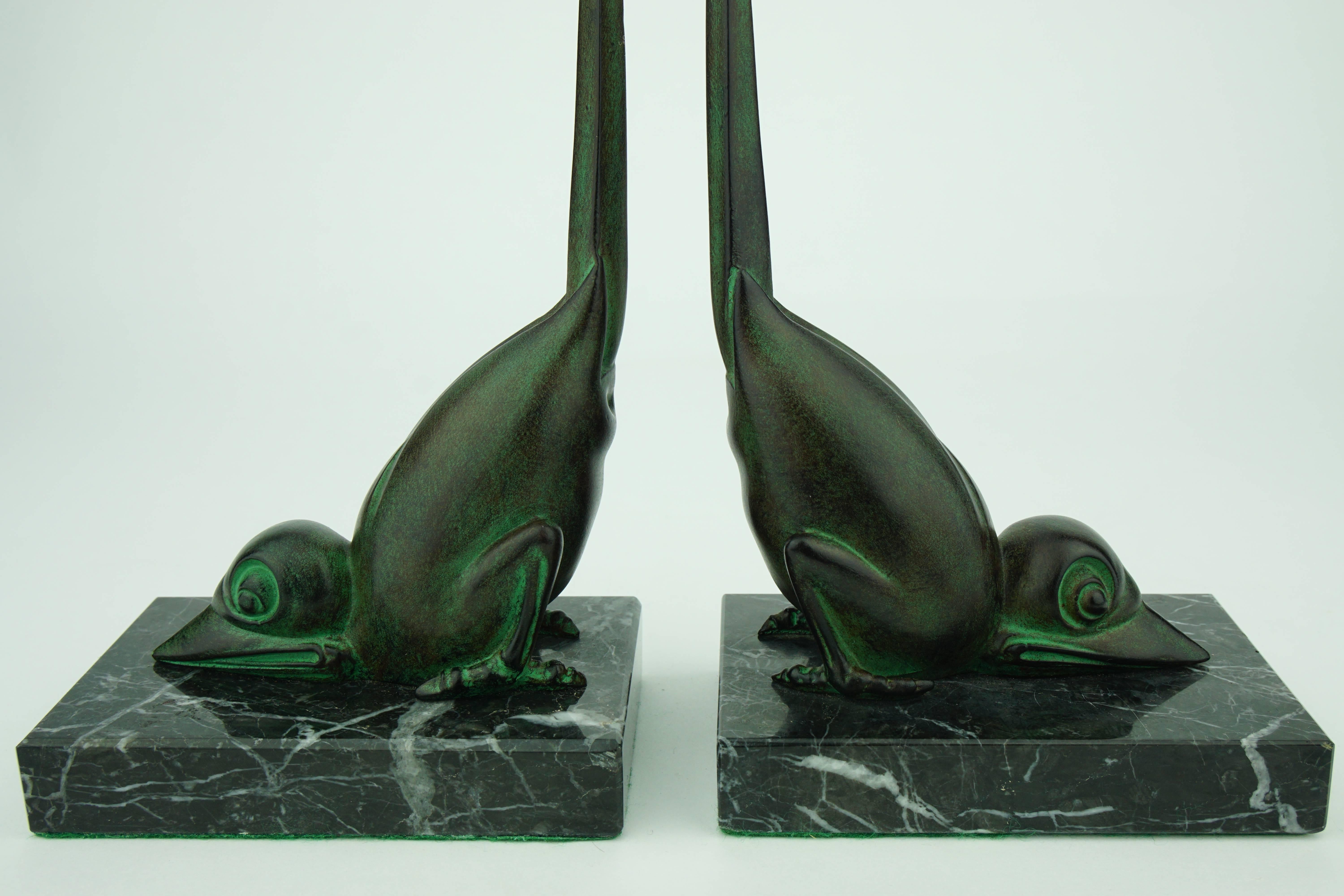 Early 20th Century Two French Art Deco Stylised Birds by Marcel Bouraine