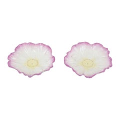 Two French Art Nouveau bowls in faience. Flower shape. Early 20th C.