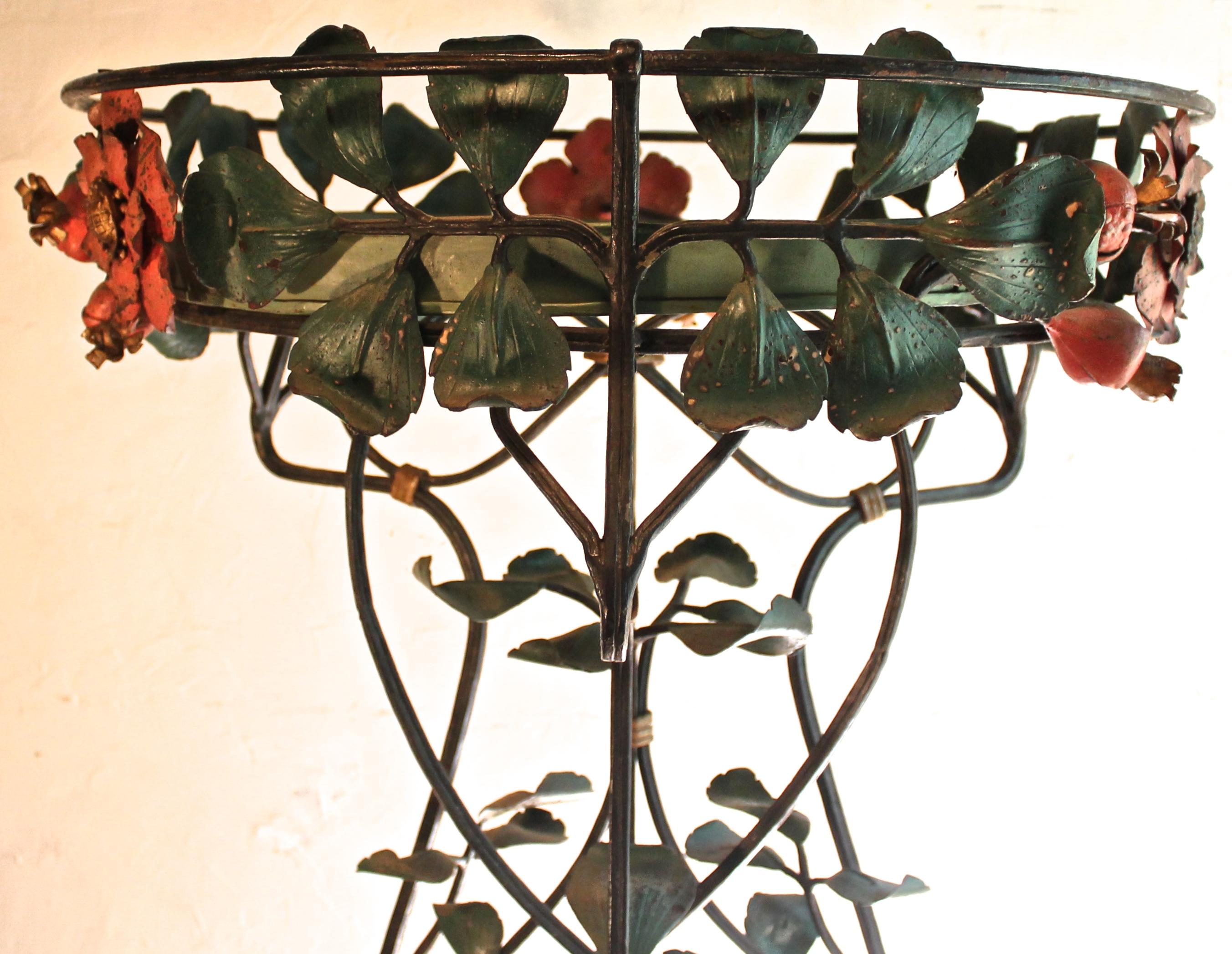 Two French Art Nouveau Belle Epoque Wrought Iron Botanical Fantasy Planters 5