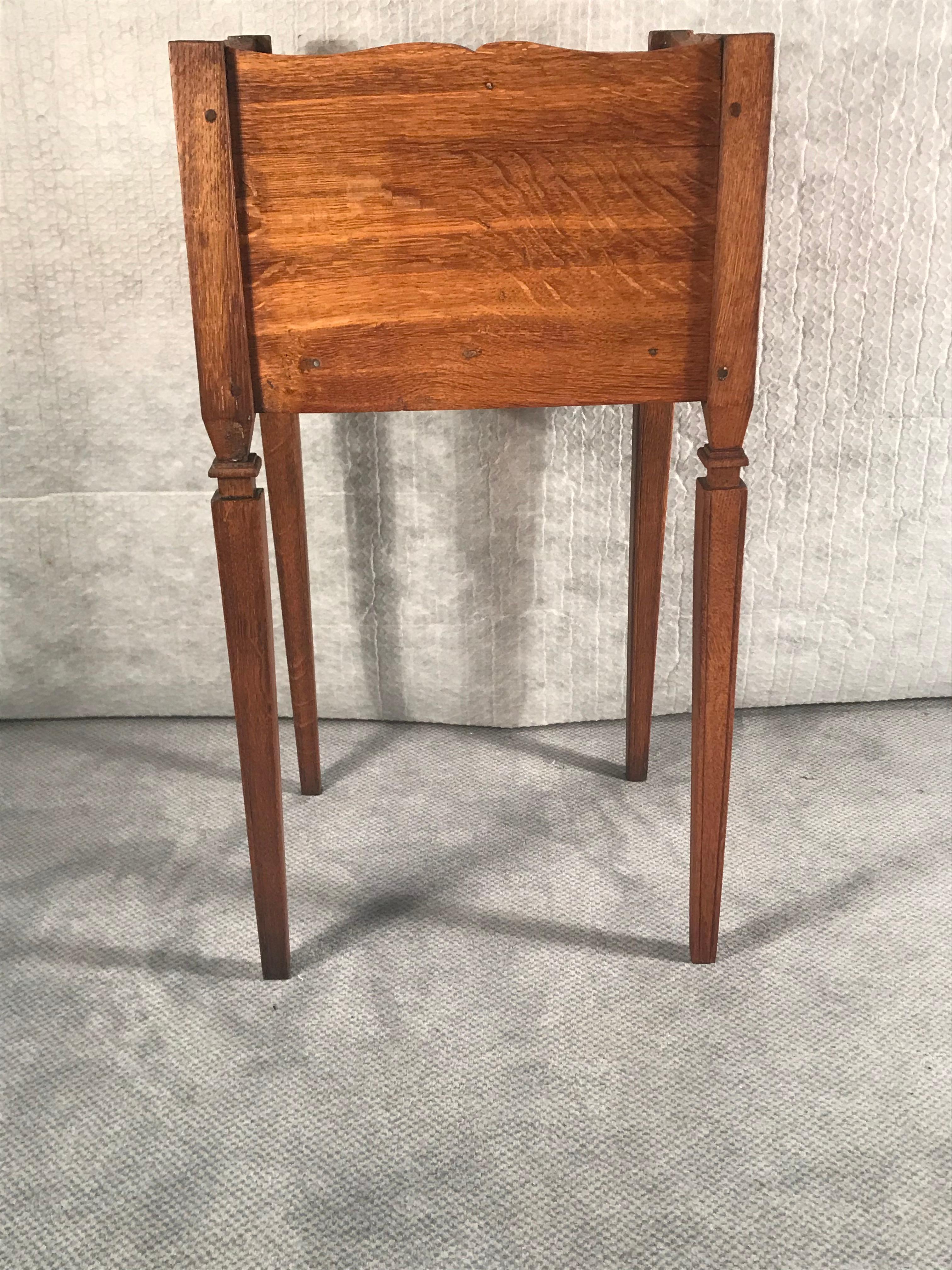 Two French Baroque Style Bed Side Tables, around 1800, Oak In Good Condition In Belmont, MA