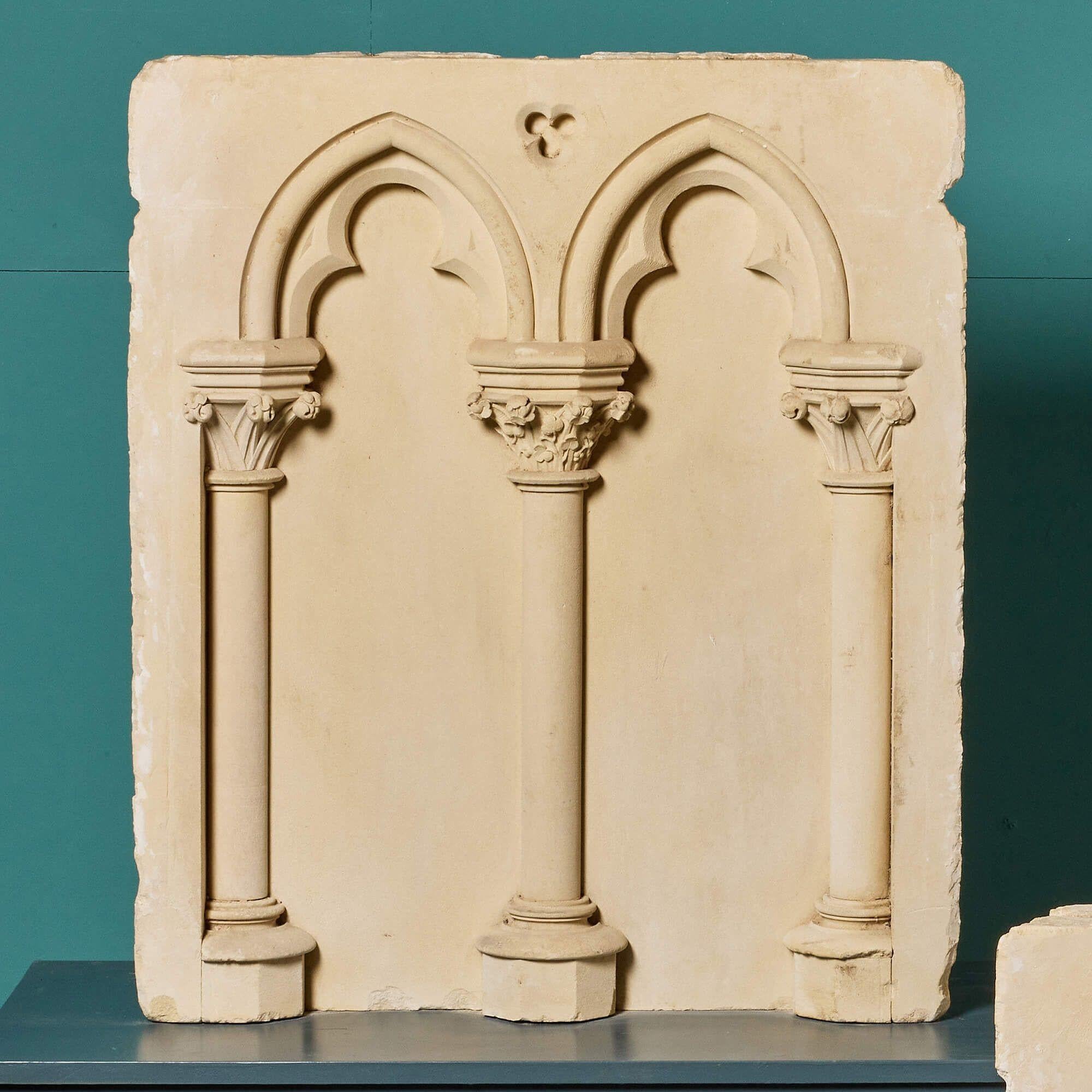 Two French Caen Stone Architectural Models In Fair Condition For Sale In Wormelow, Herefordshire