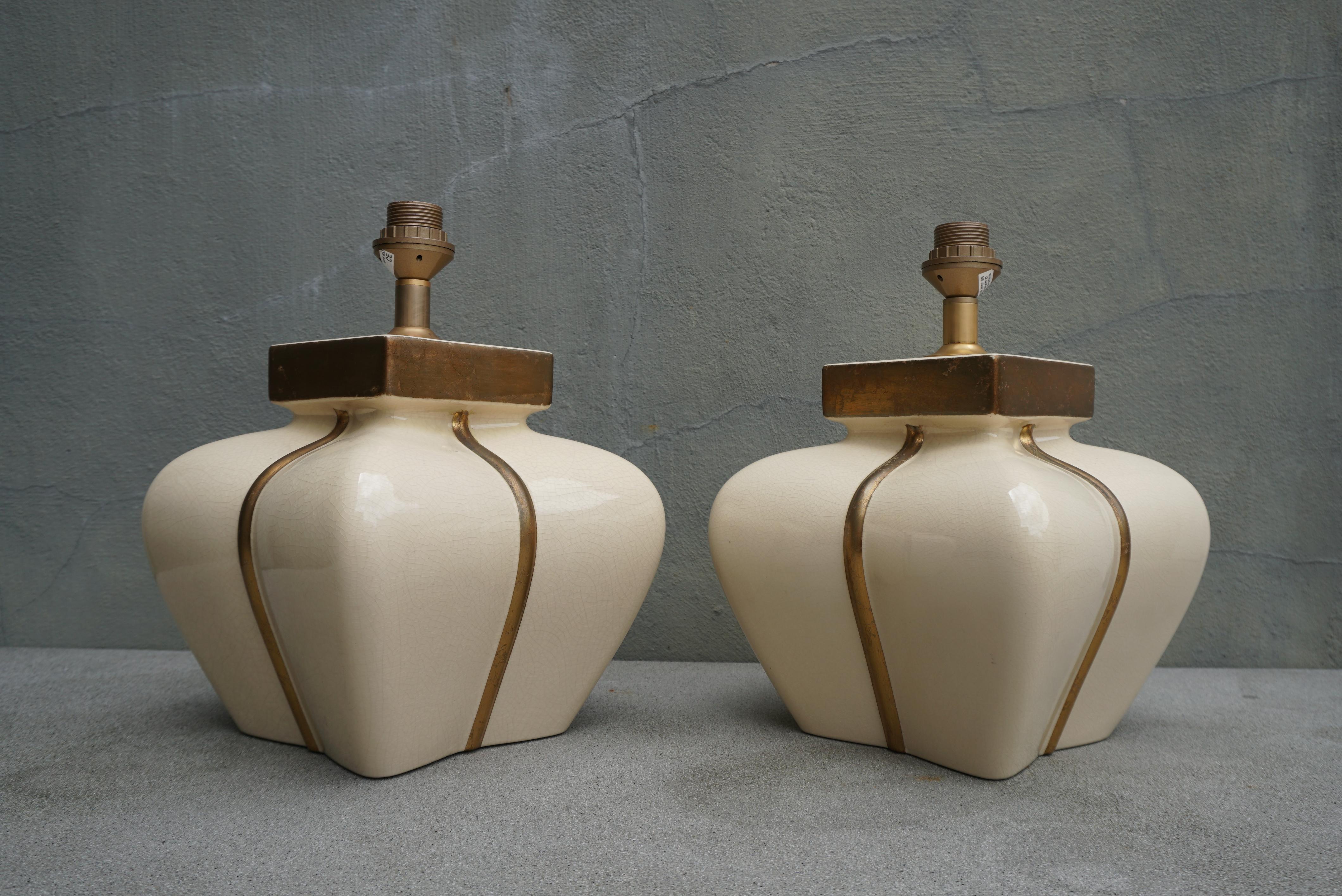 Two French Ceramic Lamps by Le Dauphin In Good Condition For Sale In Antwerp, BE