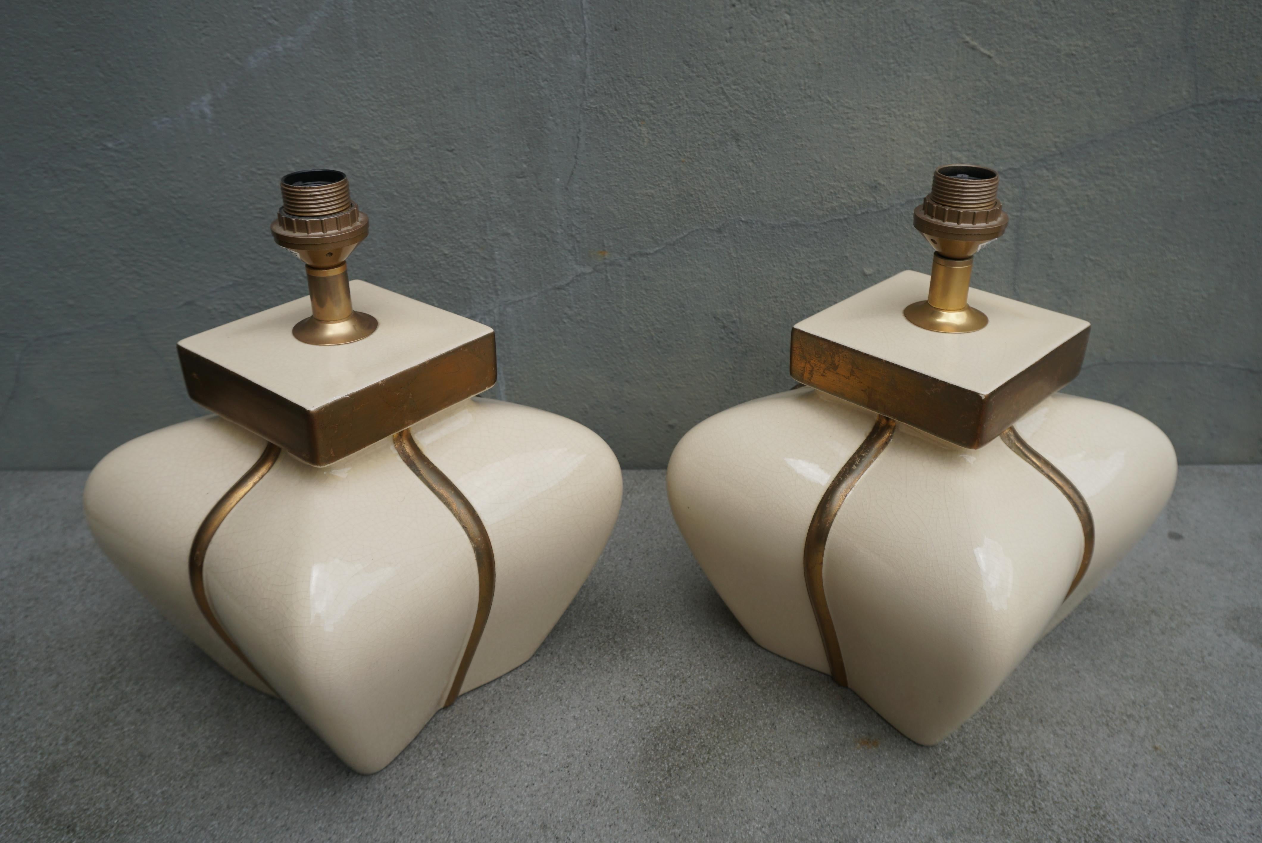 Two French Ceramic Lamps by Le Dauphin For Sale 1