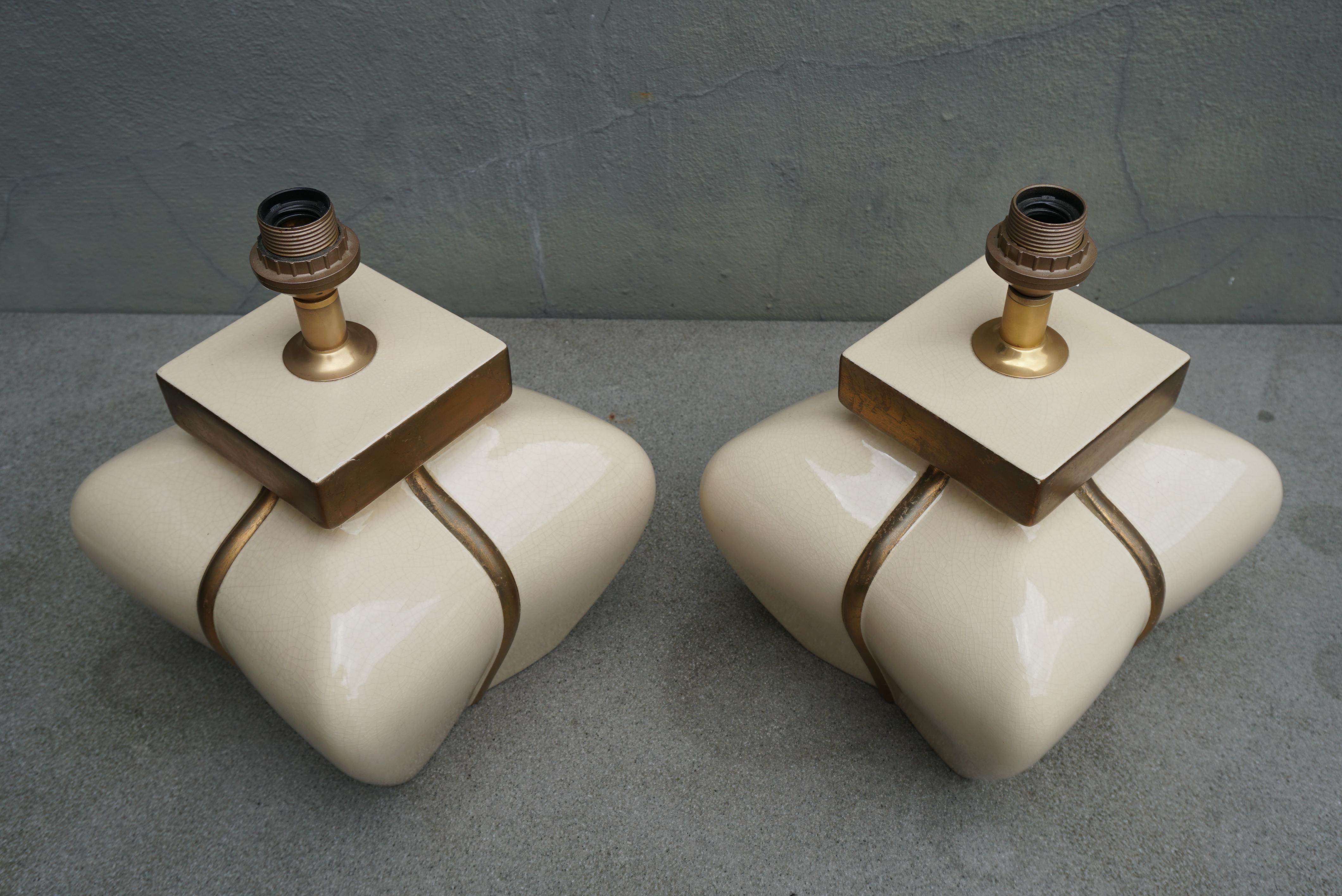 Two French Ceramic Lamps by Le Dauphin For Sale 2