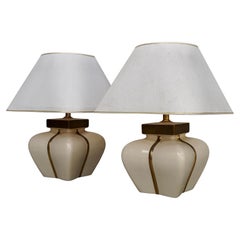 Two French Ceramic Lamps by Le Dauphin