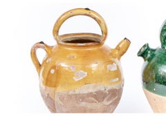 Two French Confit Glazed Terracotta Jars