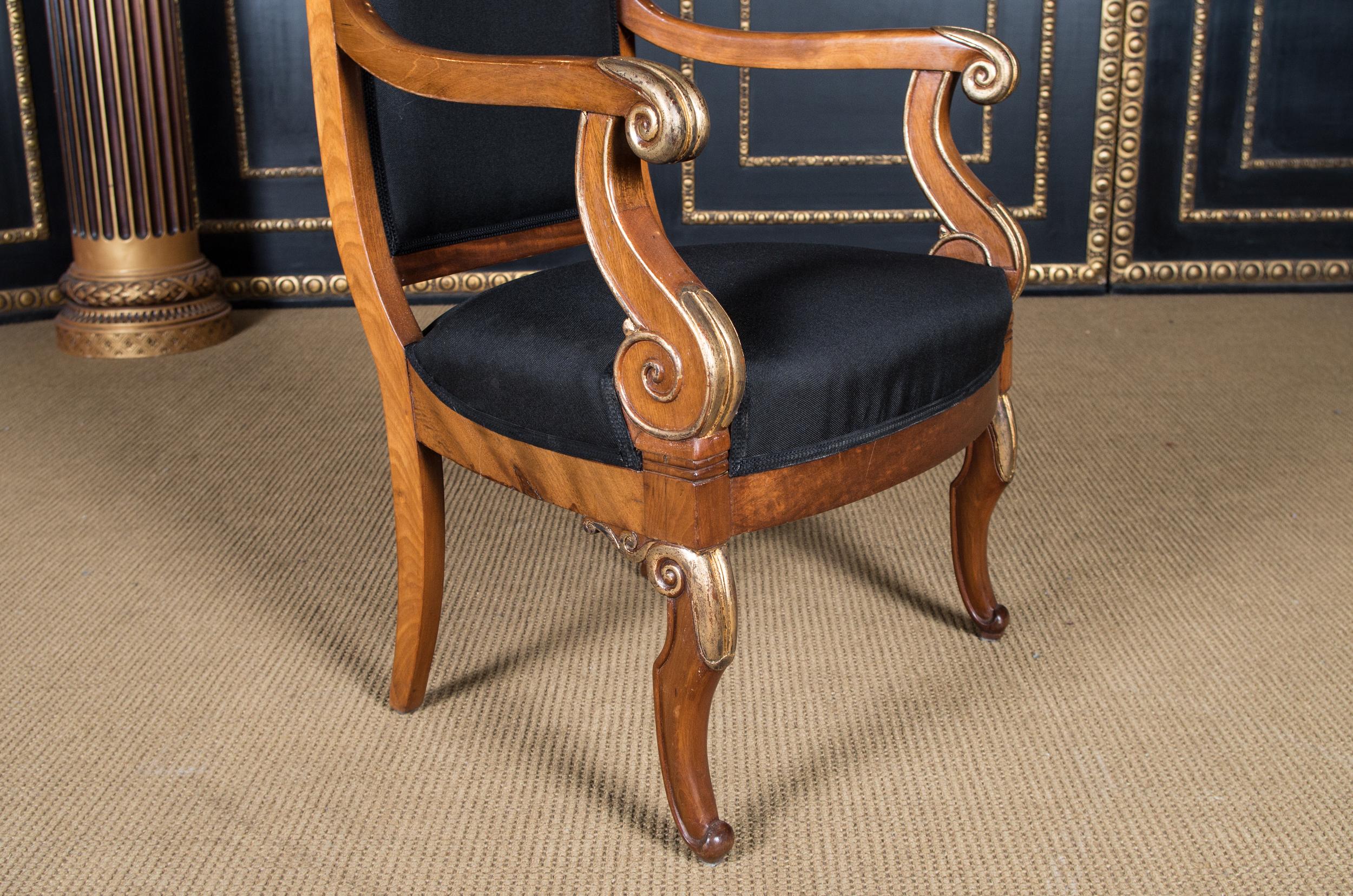 Two French Empire Armchairs circa 1860 Mahogany 8