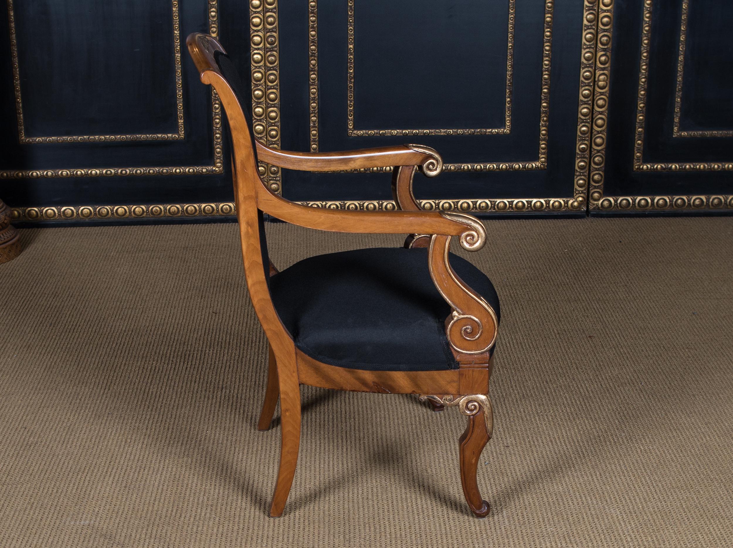 Two French Empire Armchairs circa 1860 Mahogany 9