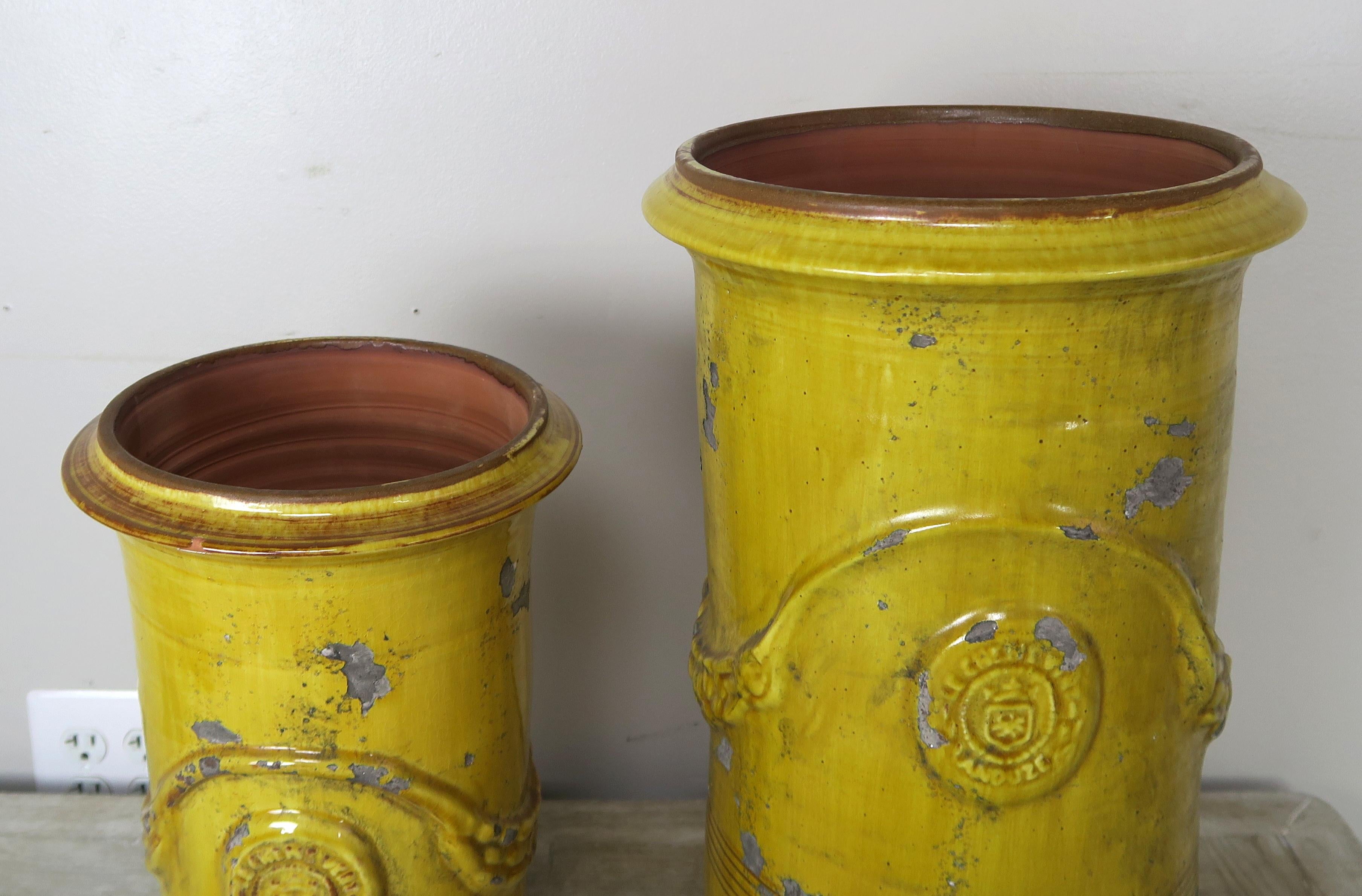French Provincial Two French Glazed Ceramic Urns