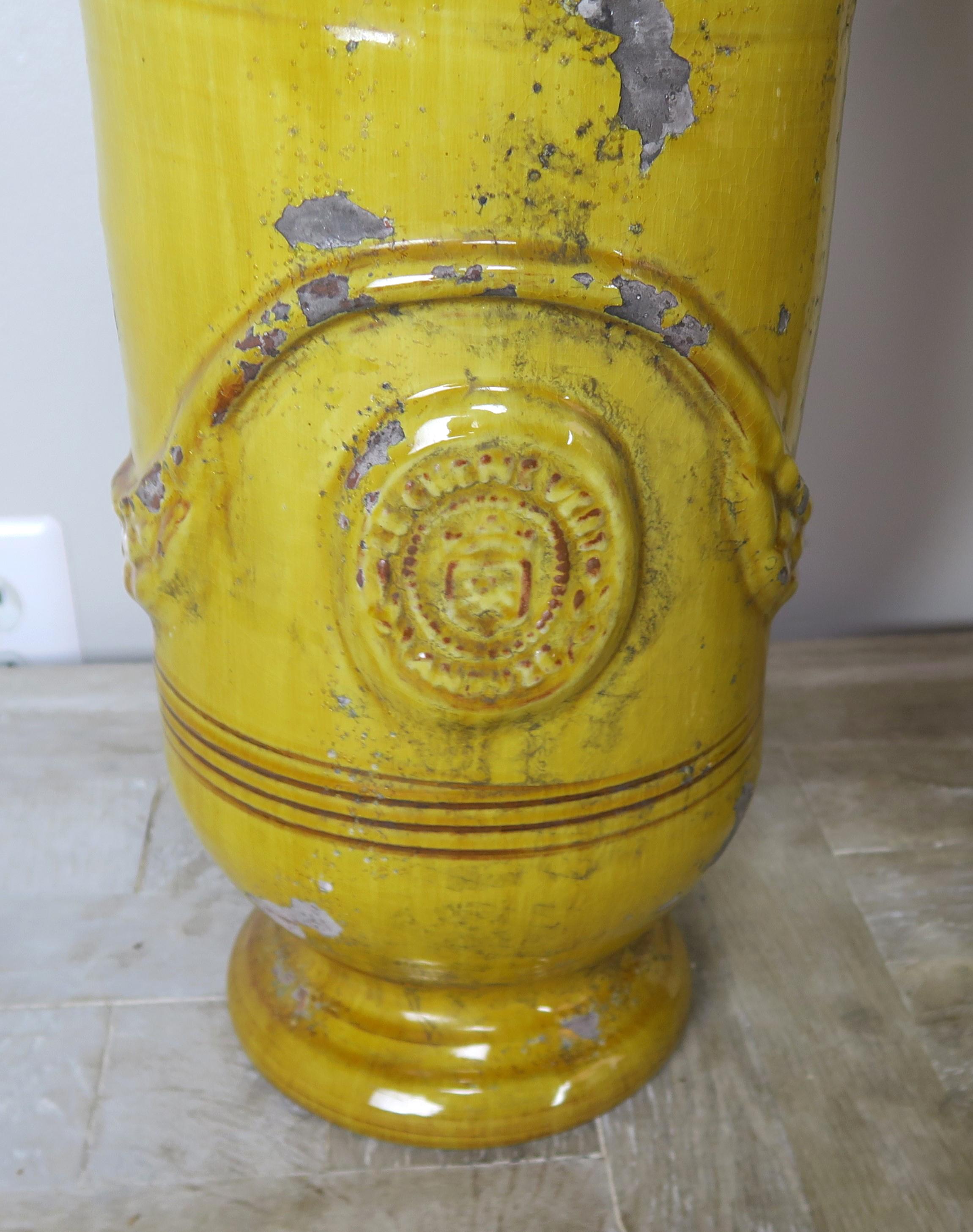 20th Century Two French Glazed Ceramic Urns