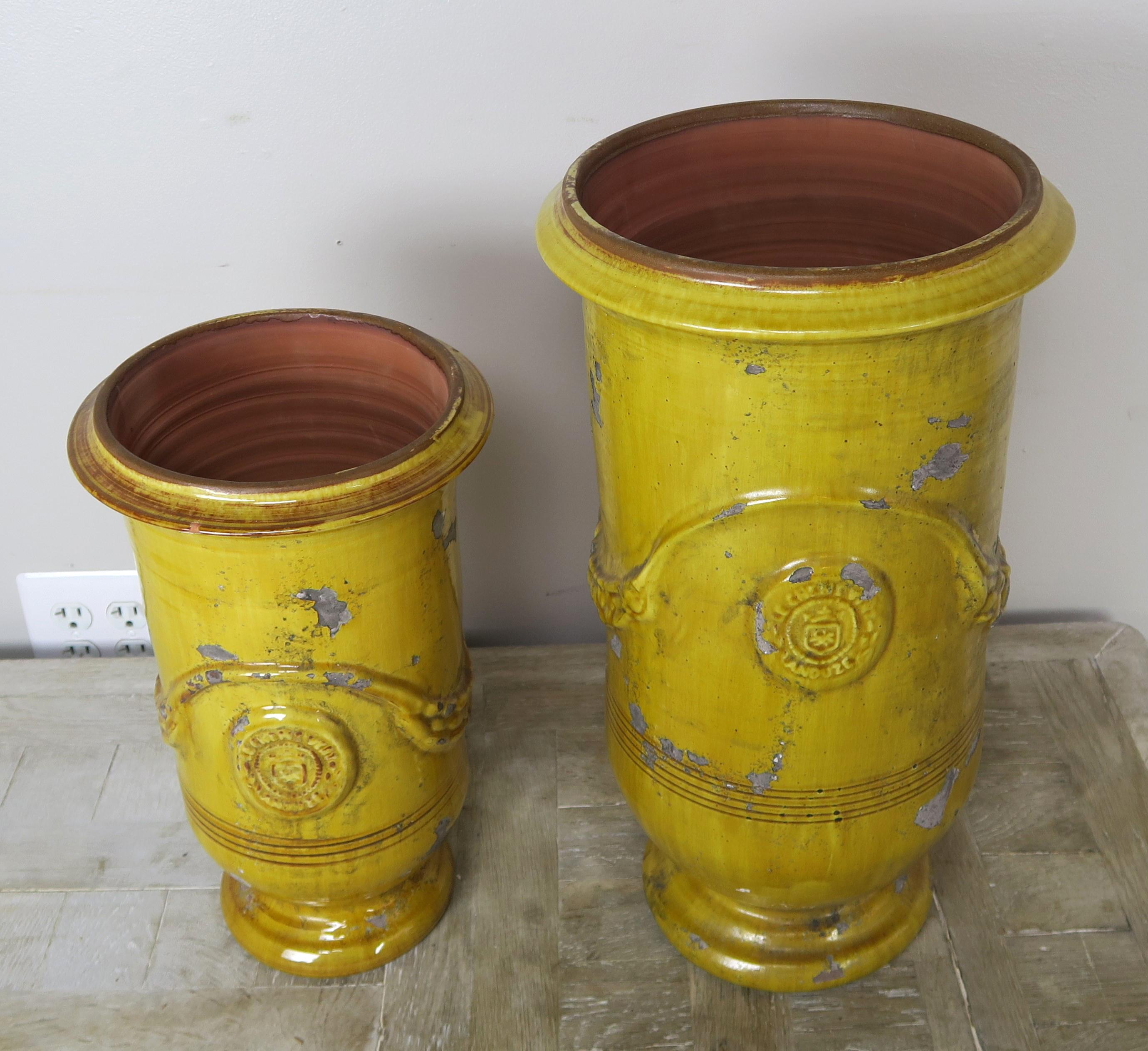 Two French Glazed Ceramic Urns 4