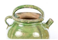 Two French Glazed Pots in Confit Pot Form