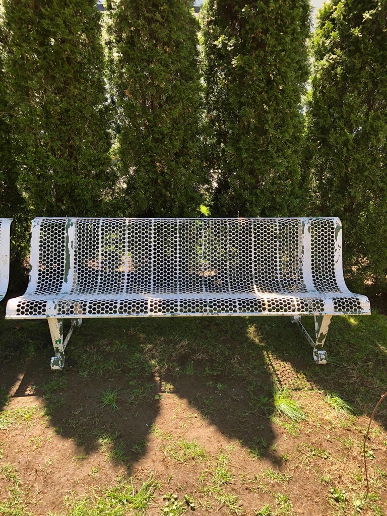 Two French Mid Century Modern Steel Benches For Sale At 1stdibs