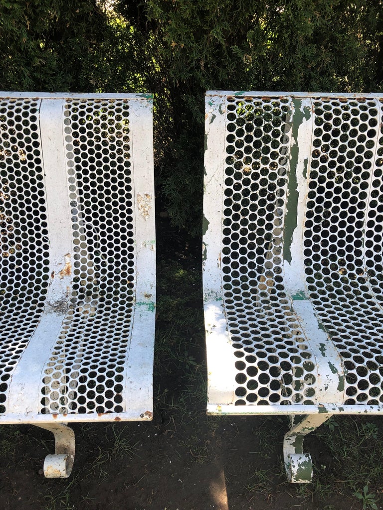 Two French Mid Century Modern Steel Benches For Sale At 1stdibs