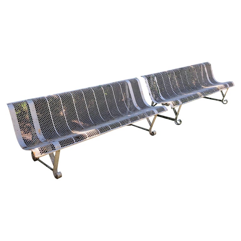 Two French Mid Century Modern Steel Benches For Sale At 1stdibs
