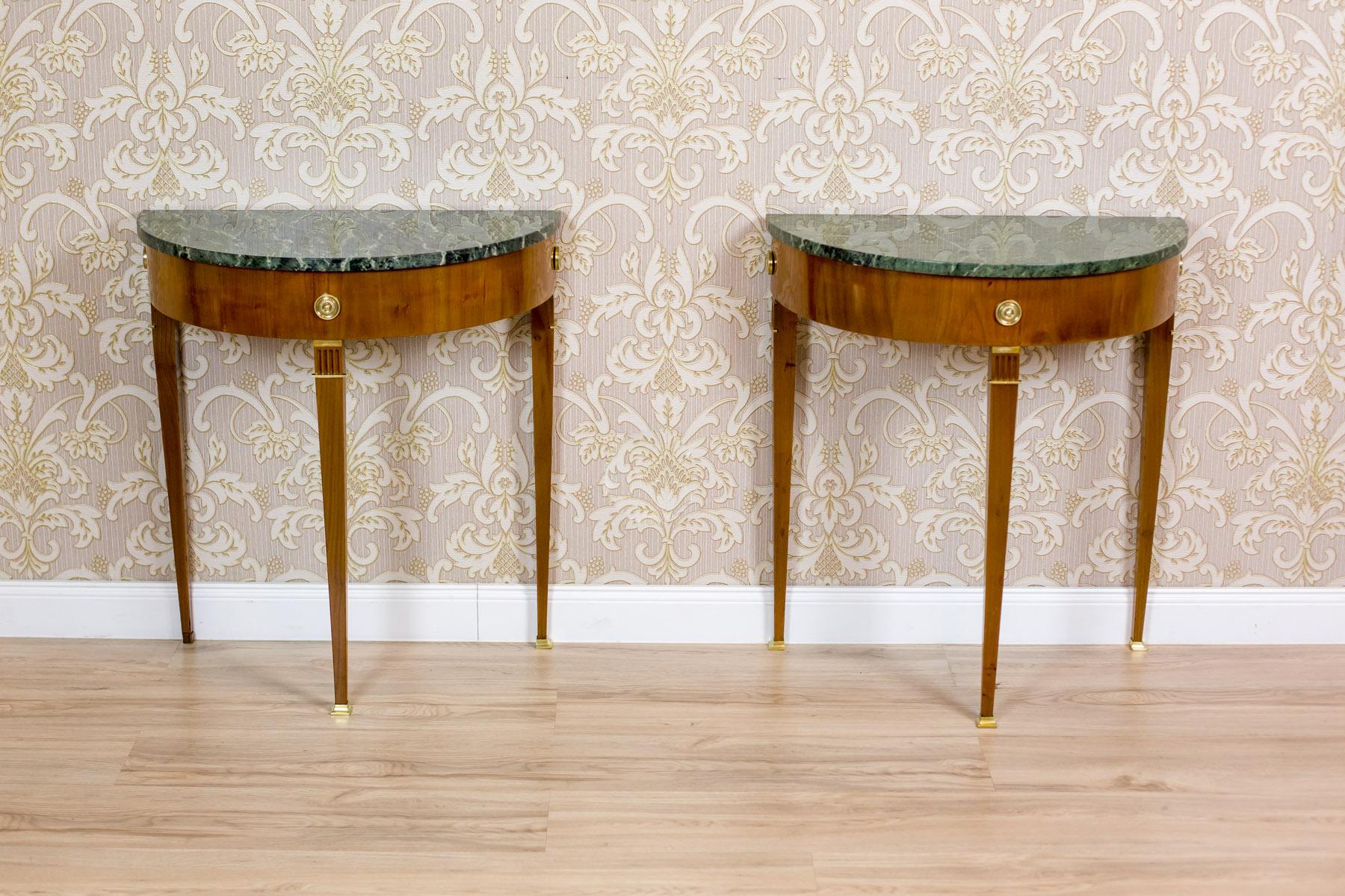 Neoclassical Two French Neoclassicistic Wall Tables/Console Tables, 19th Century