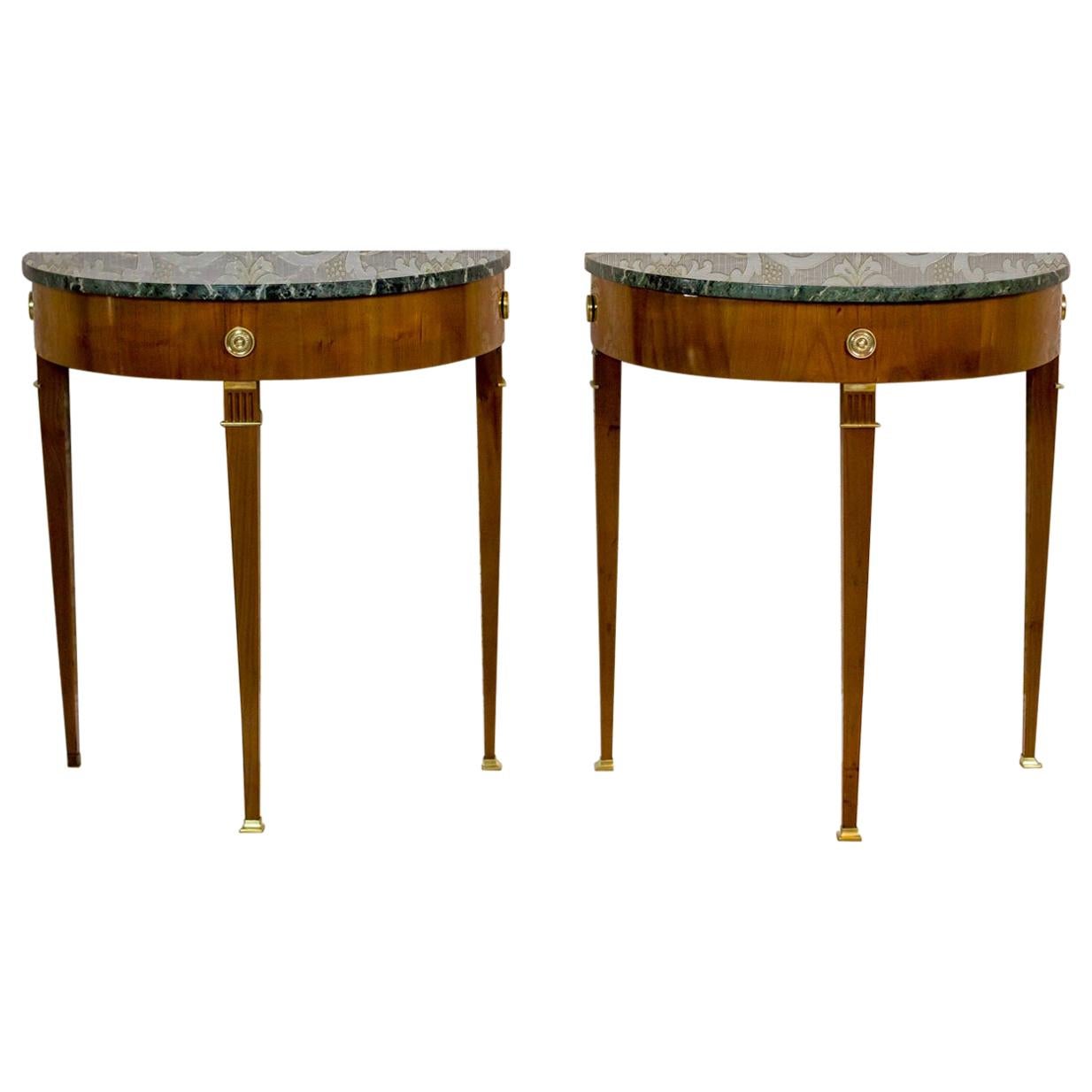 Two French Neoclassicistic Wall Tables/Console Tables, 19th Century