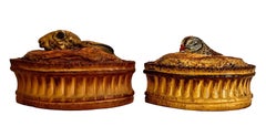 Deux soupières à gibier couvertes en trompe l'Oeil de Pillivuyt (France)