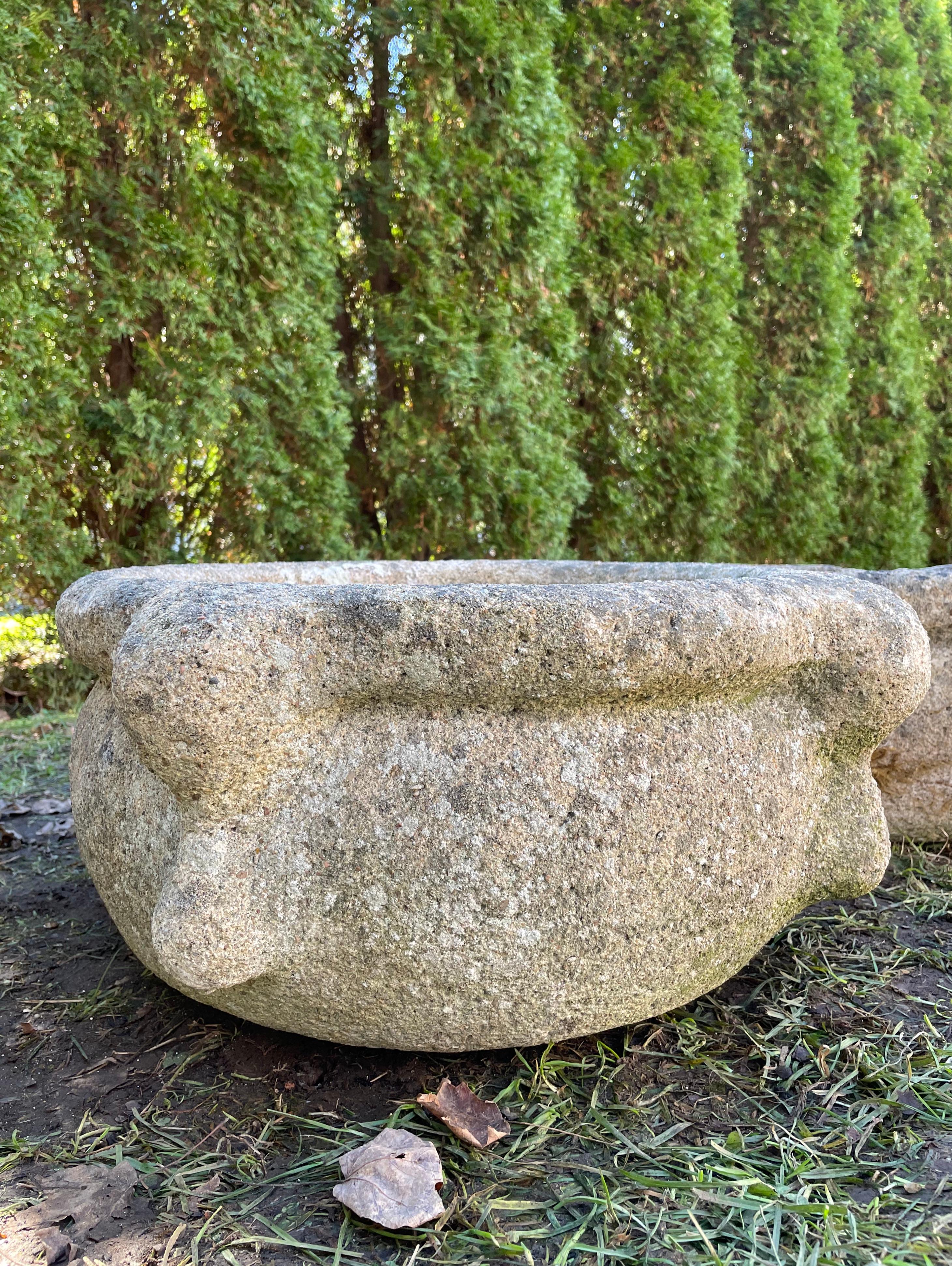 French Round Cast Stone Planter/Sink For Sale 6