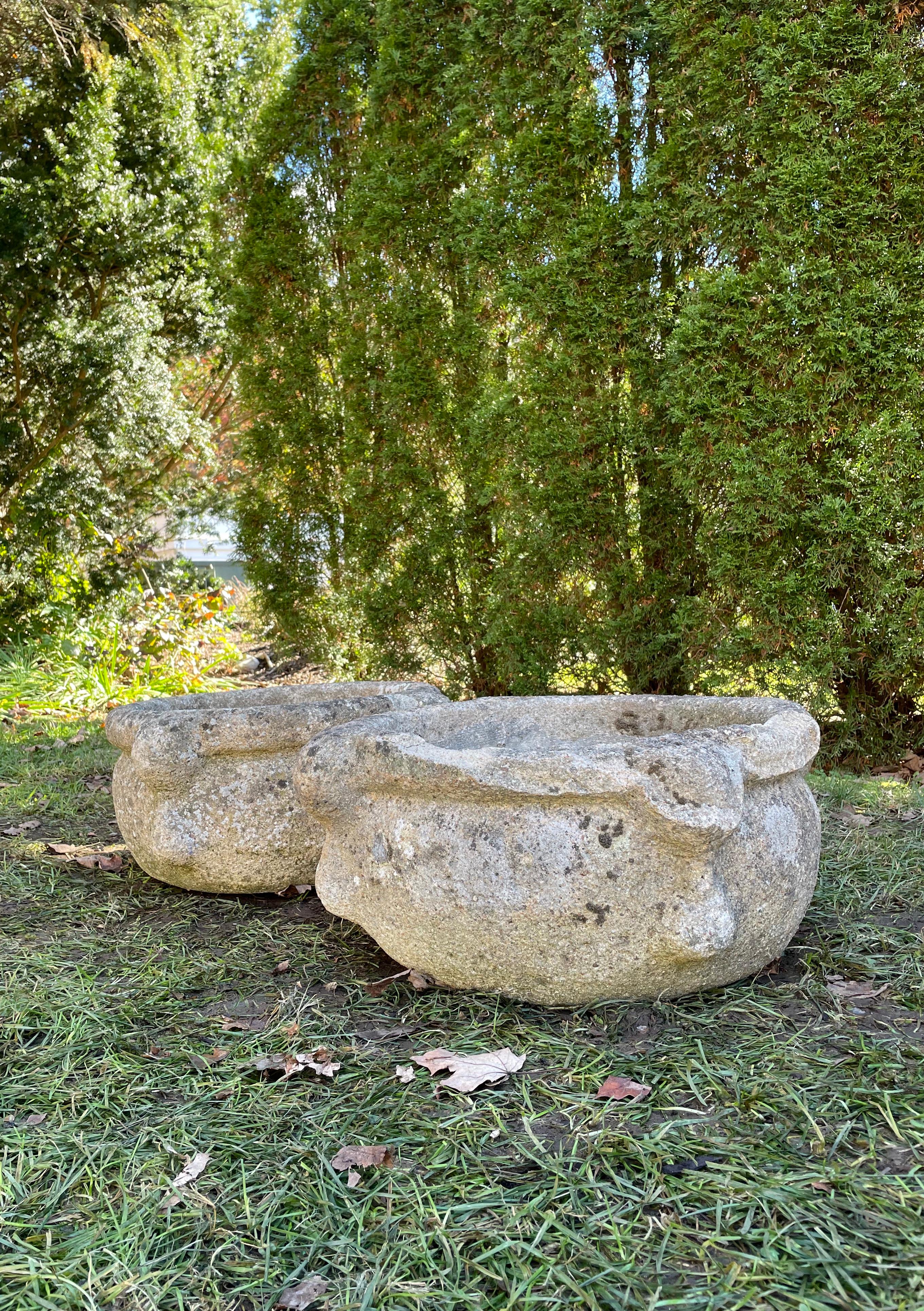 Renaissance French Round Cast Stone Planter/Sink For Sale
