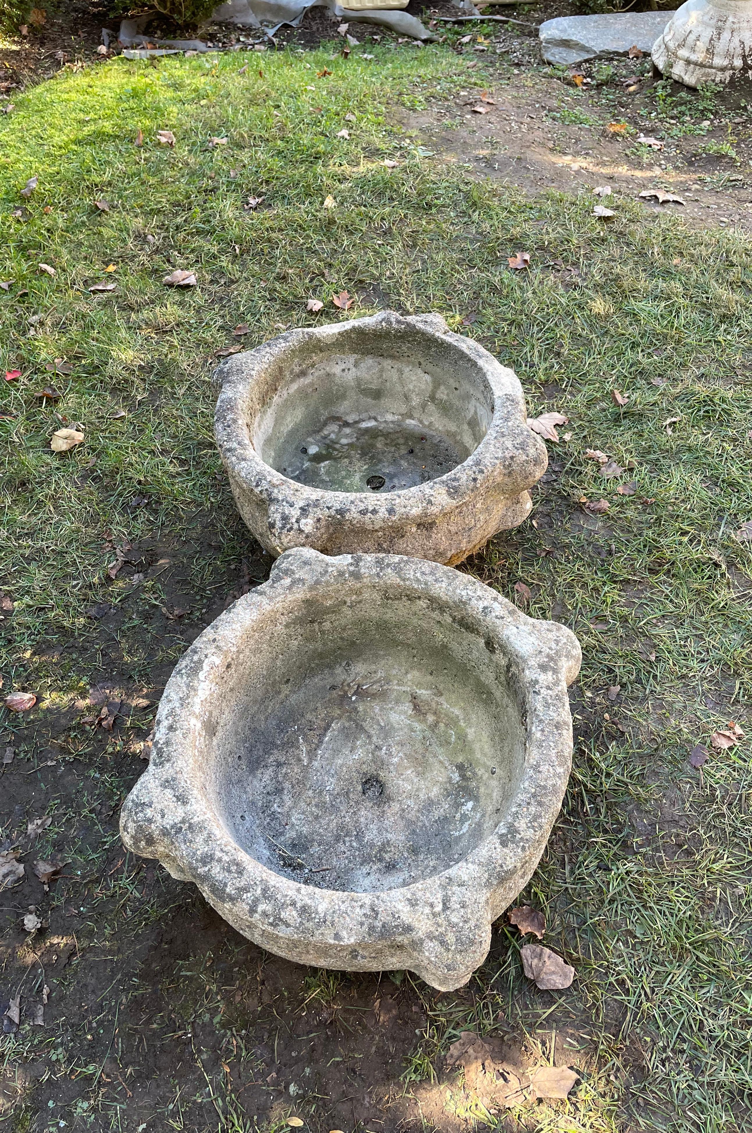 French Round Cast Stone Planter/Sink In Good Condition For Sale In Woodbury, CT