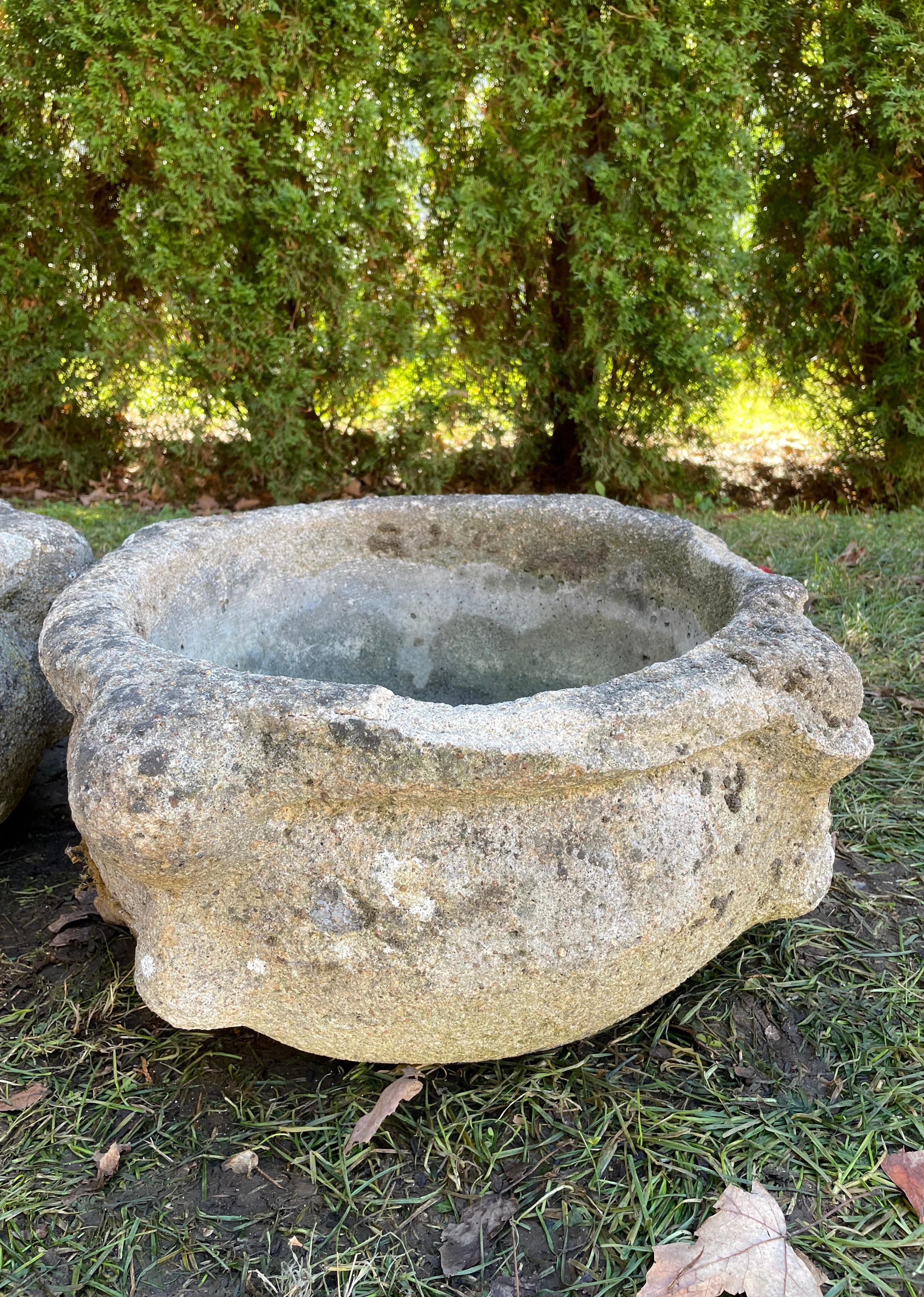 French Round Cast Stone Planter/Sink For Sale 1