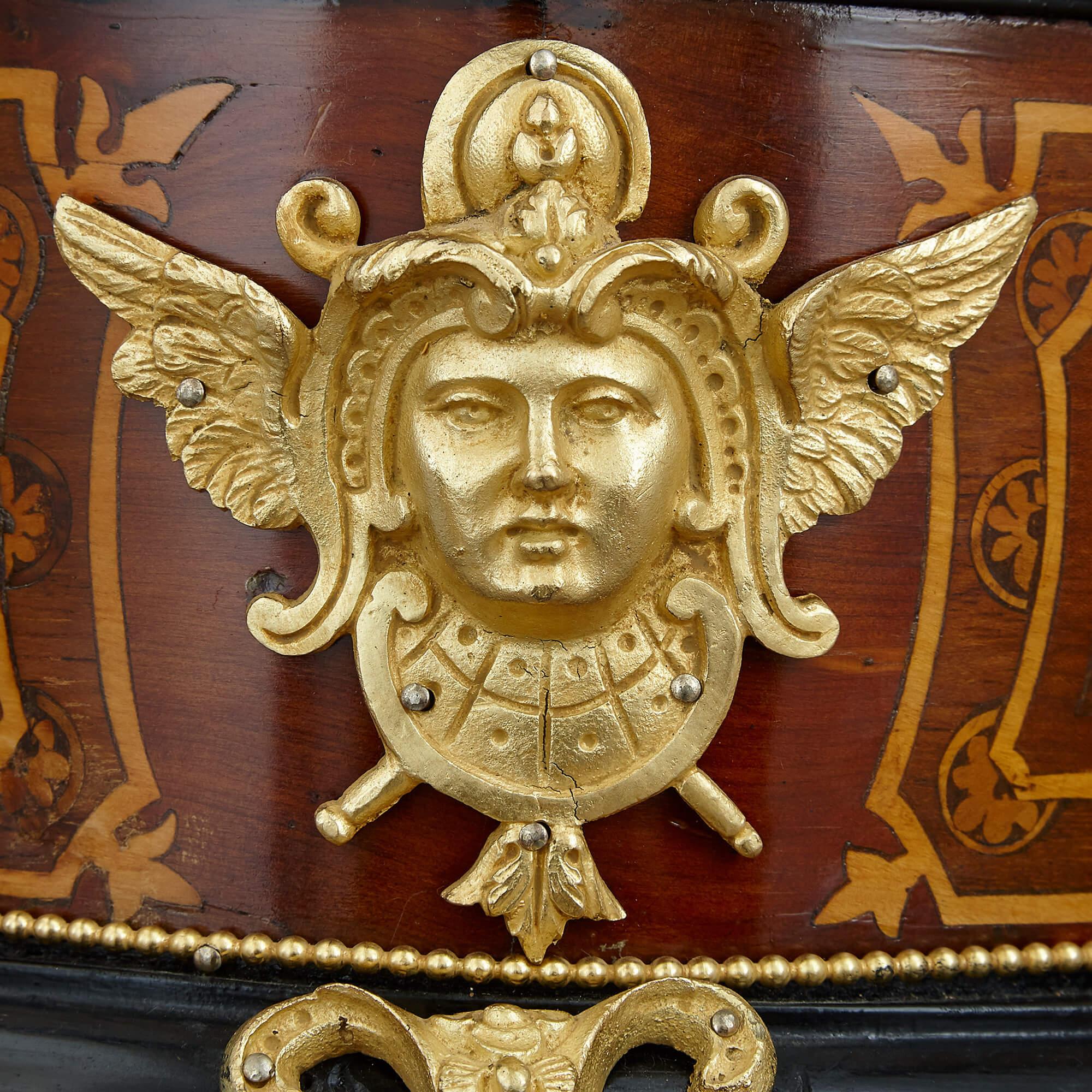 Two French Second Empire Gilt Bronze and Marquetry Jardinières 1
